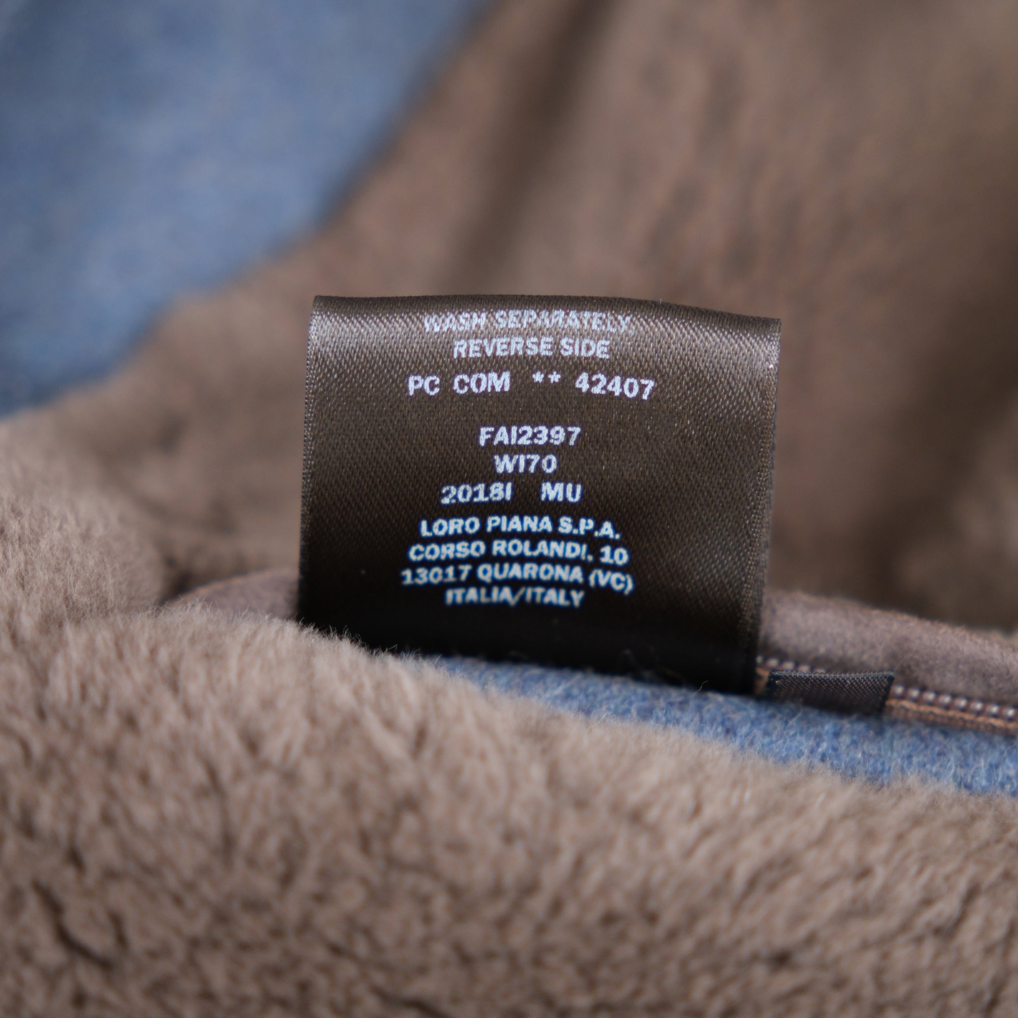 Blue Beaver Lined Coat made of Vicuna/Cashmere (M)