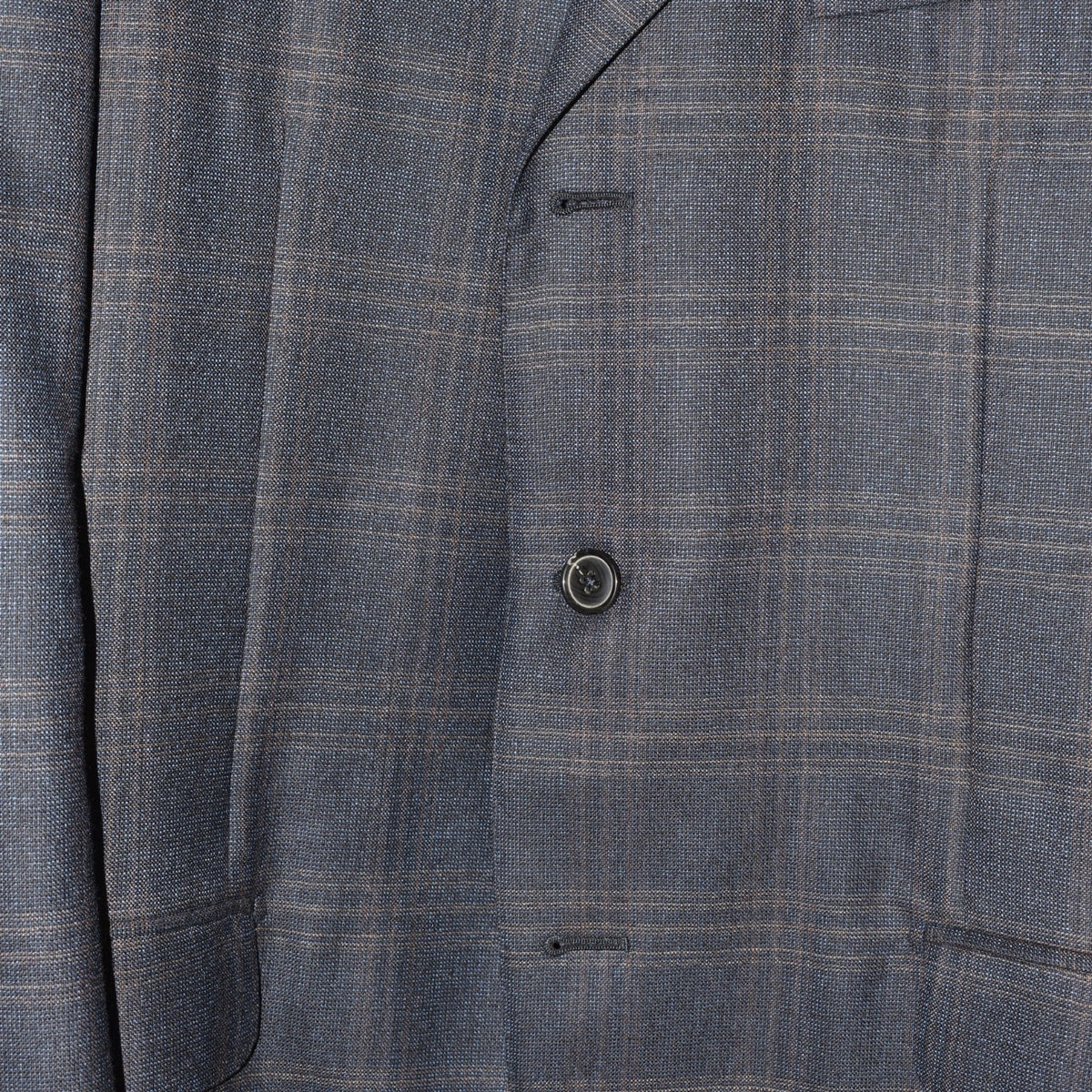 Blue/Grey Checked Wool/Cashmere Blazer (EU 52)