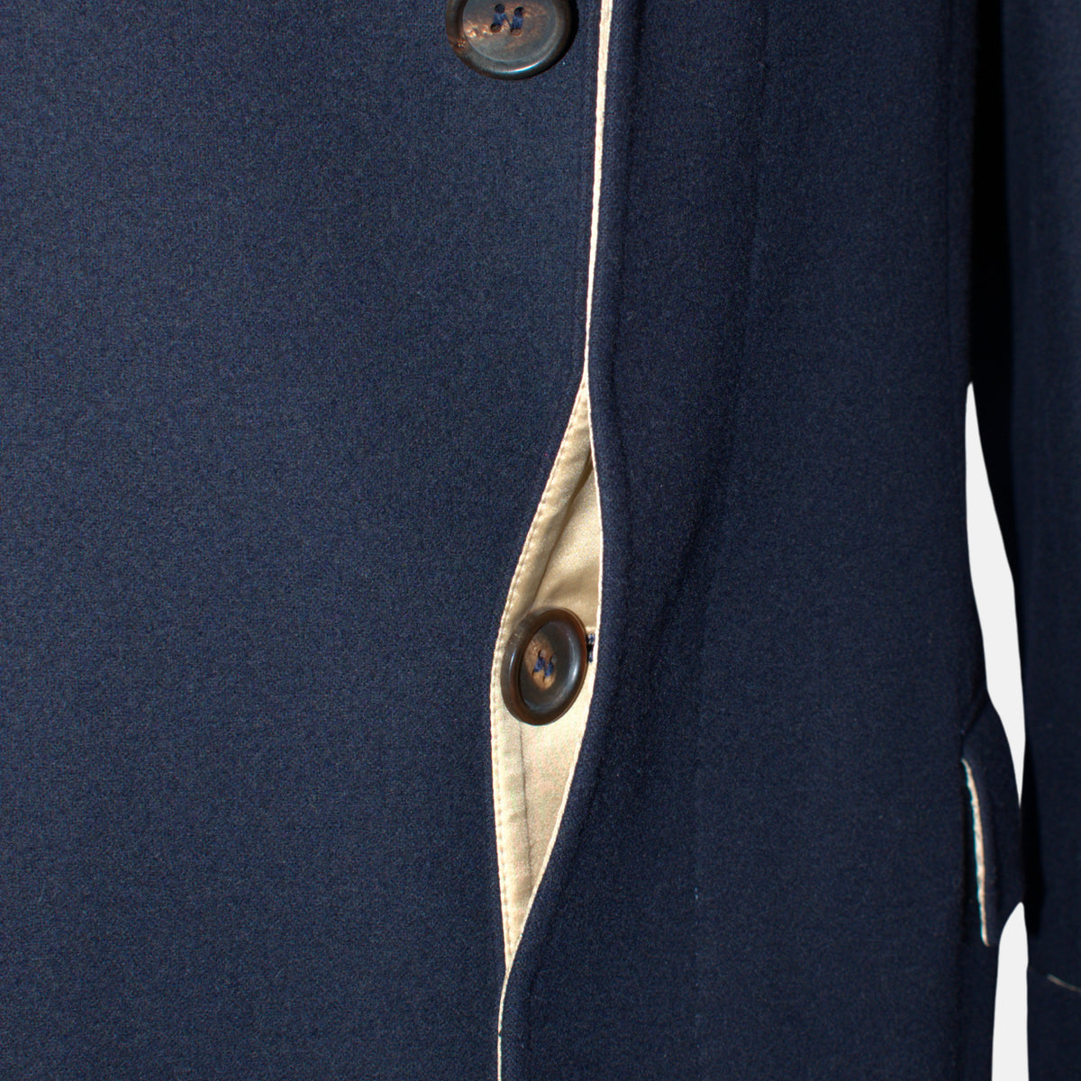 Marineblauer Mantel aus Wolle (EU 50)