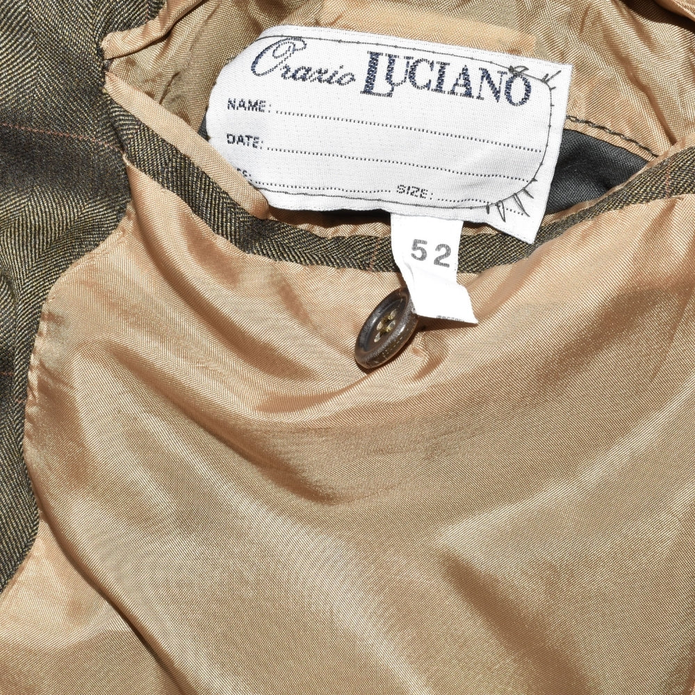 Brauner/Grüner Blazer aus Schurwolle (EU 52)