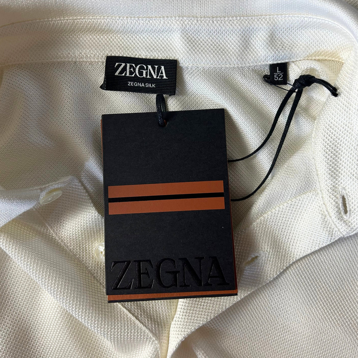 White Silk Polo Shirt