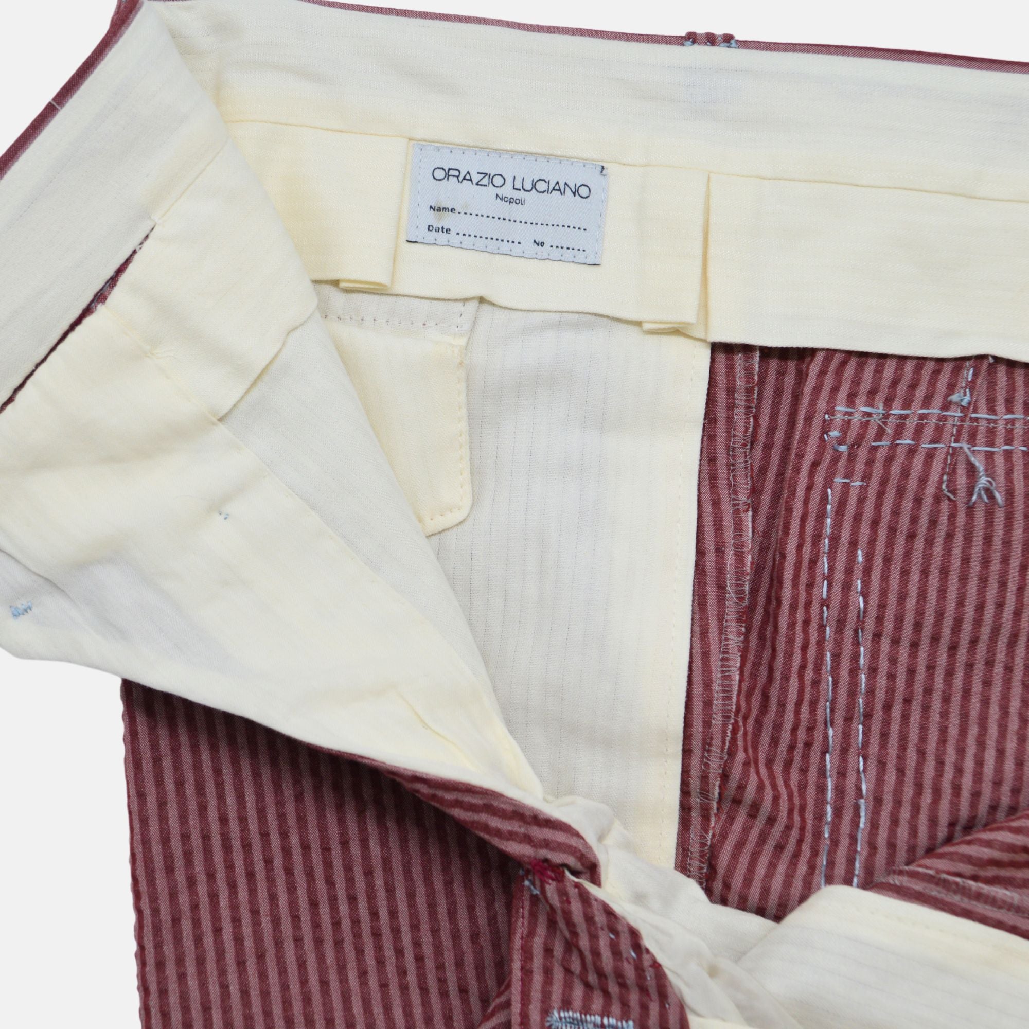Bordeaux Striped Seersucker Suit made of Cotton (EU 54)