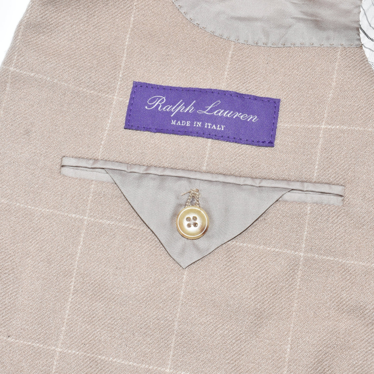 Beige Windowpane Cashmere Blazer (EU 50)