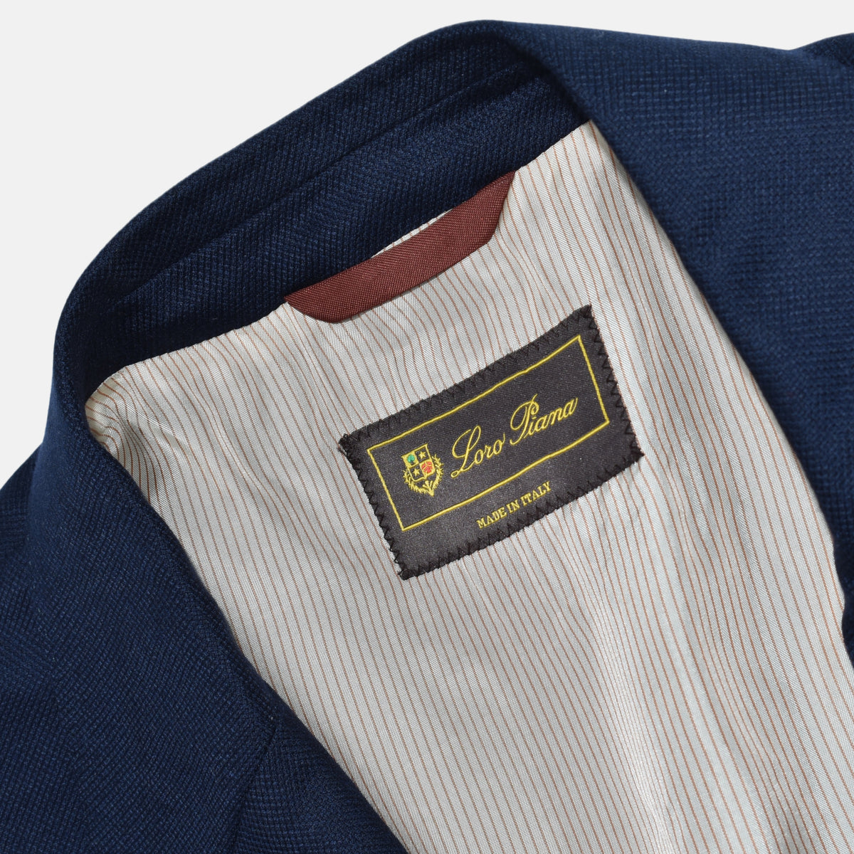Navy Cashseta Blazer with Leather Details made of Cashmere/Silk (EU 54)