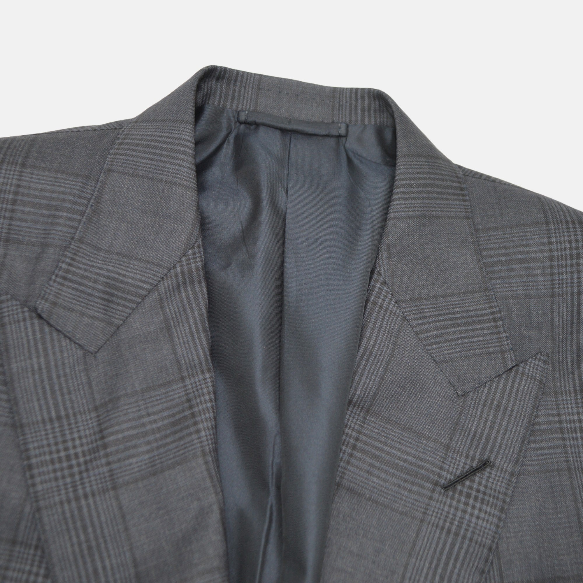 Grey/Black Checked Suit made of Wool (EU 52)
