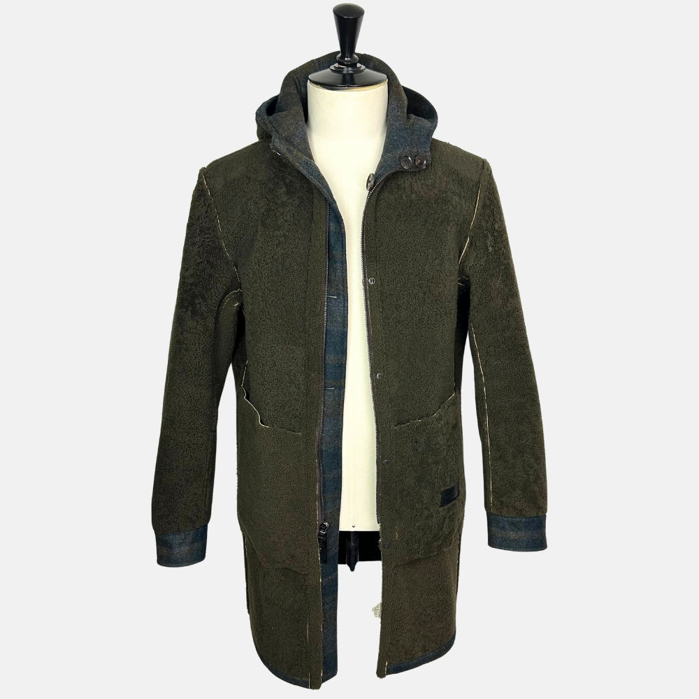 Multi-Coloured Shearling Parka made of Wool (EU 48)