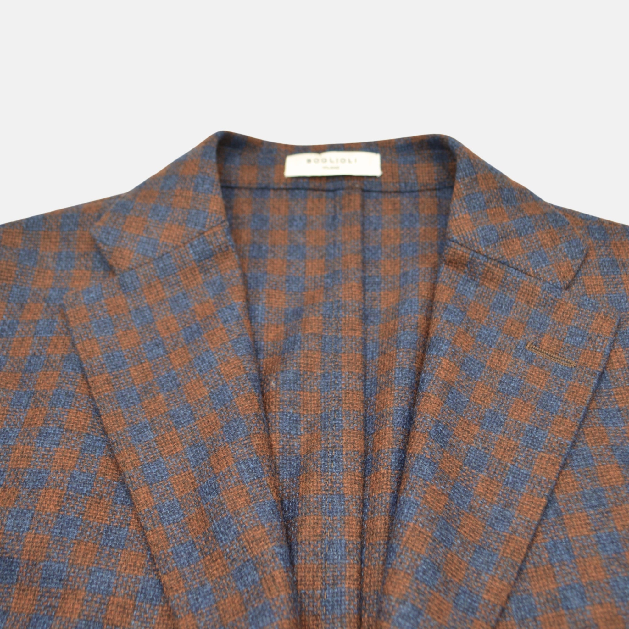Rust/Blue Checked Blazer made of Wool/Cashmere (EU 48)