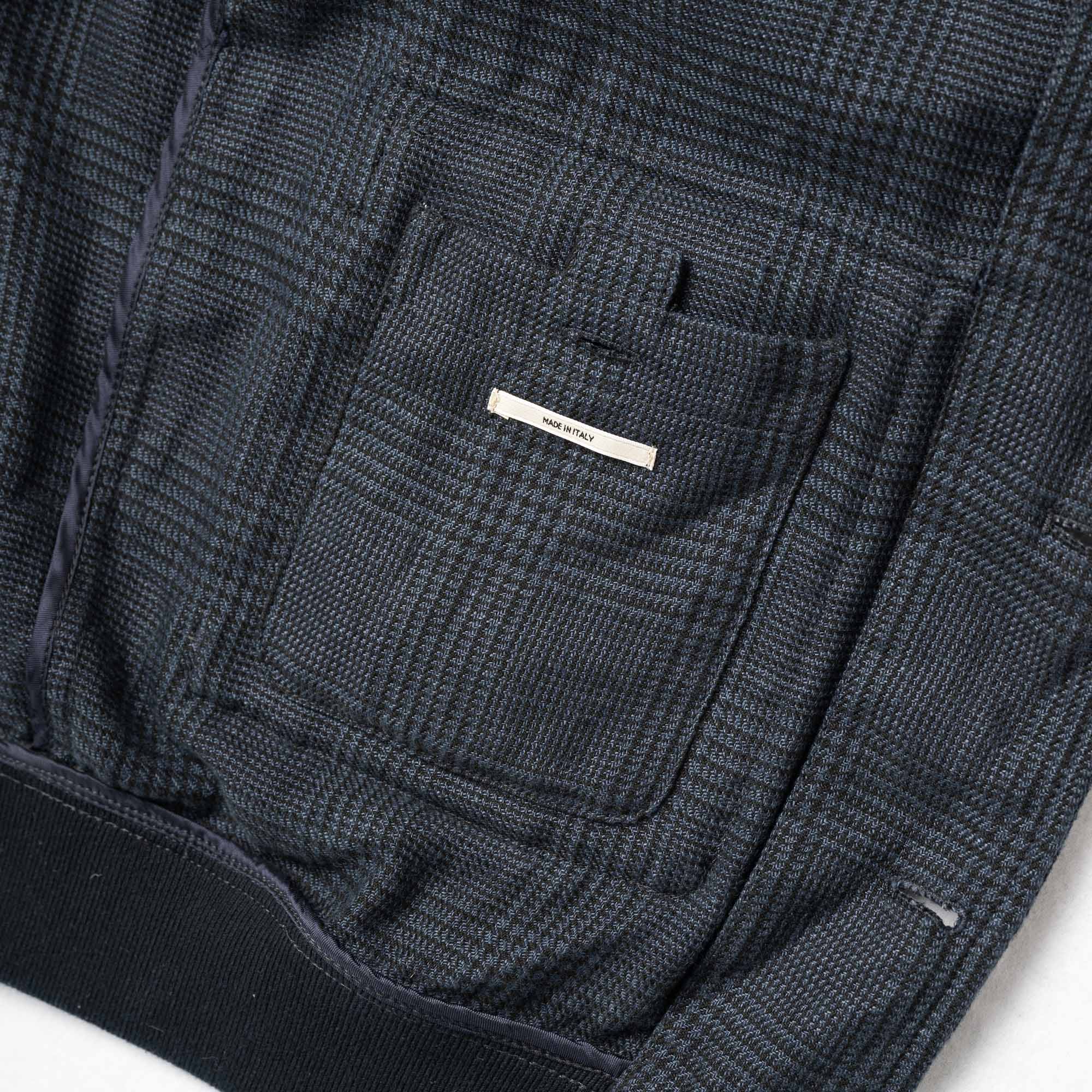 Navy Patterned Linen Blouson (EU 48)