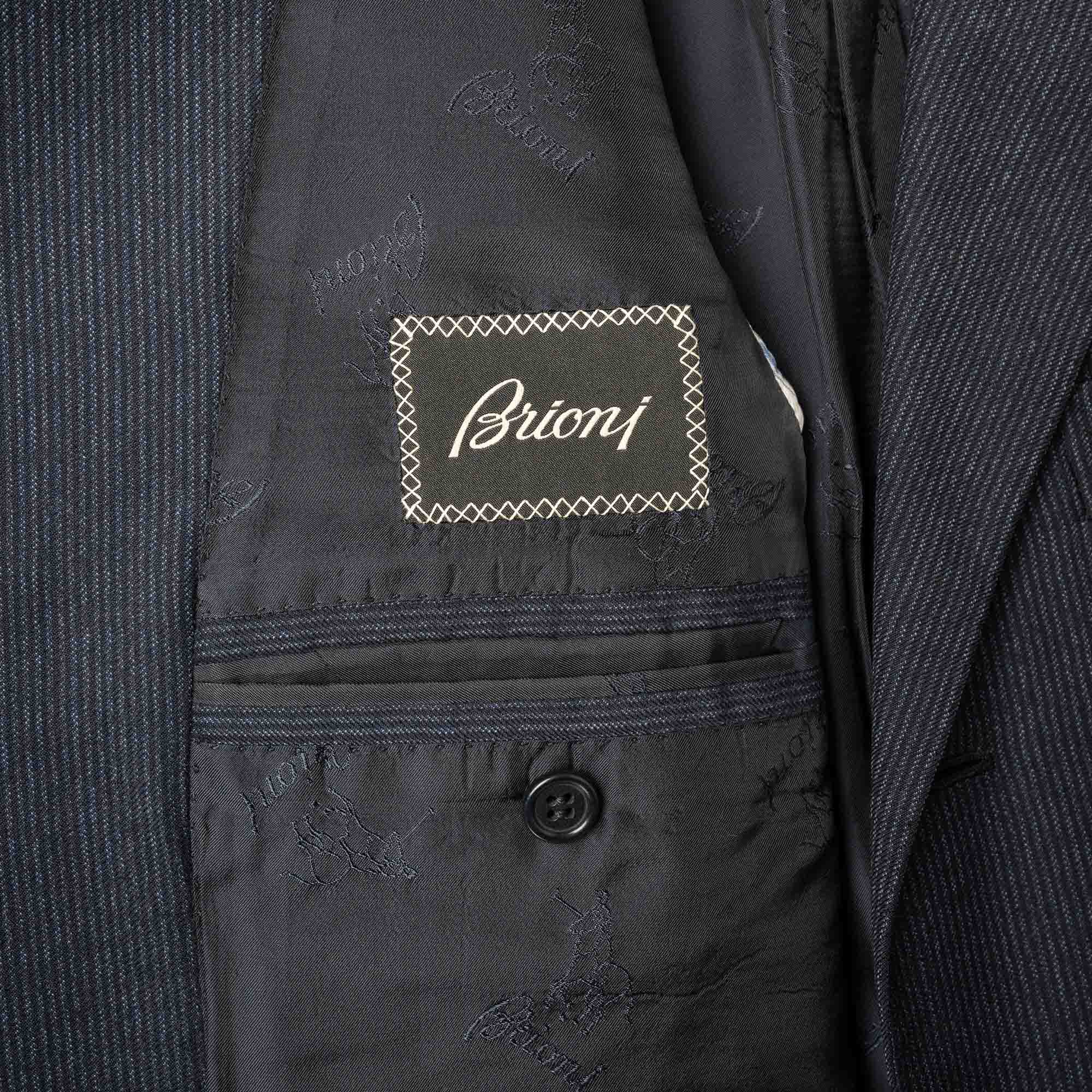 Navy Blue Wool Suit with Light Stripes (EU 52)