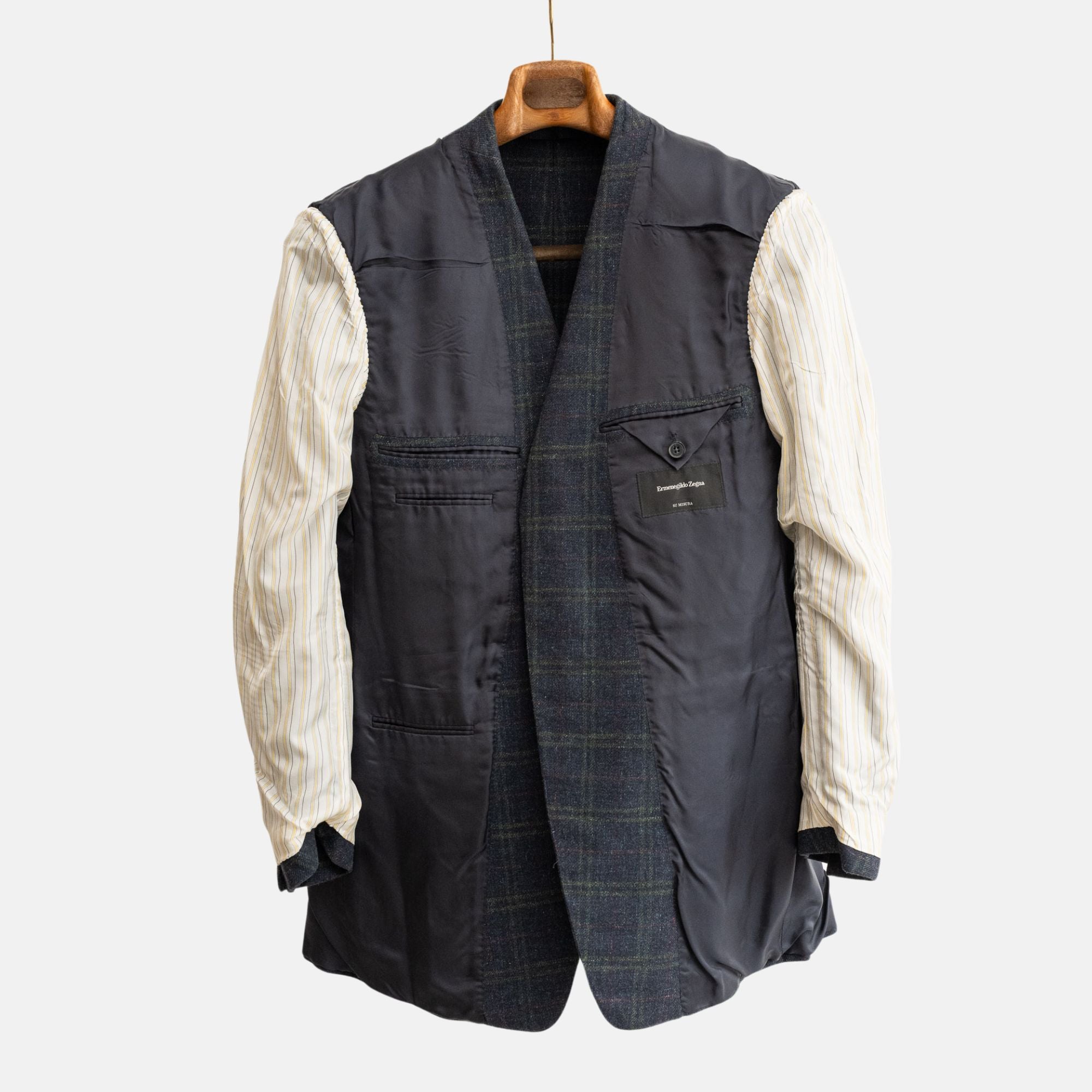 Multicolored Checked Blazer made of Cashmere/Linen (EU 48)