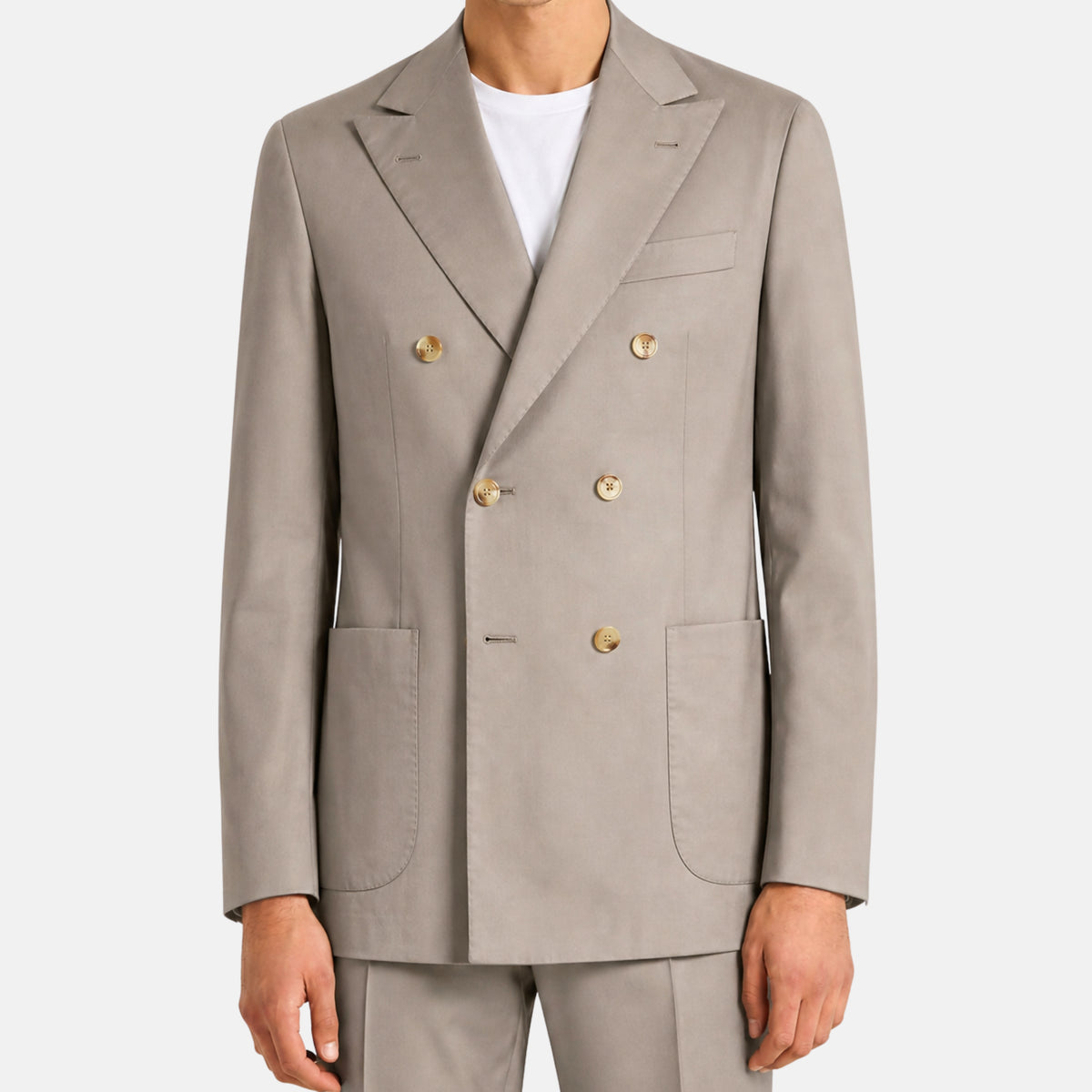 Beige Double Breasted Suit made of Cotton (EU 46, EU 48, EU 50, EU 52)