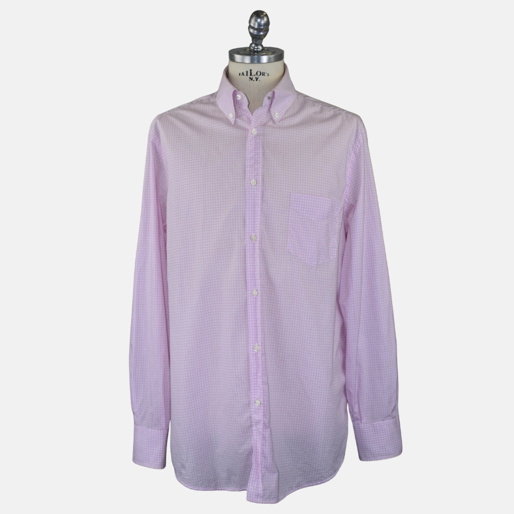 White-Pink Cotton Checked Shirt