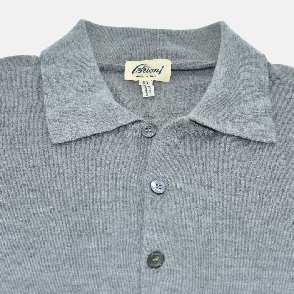 Grey Cashseta Longsleeve Polo (EU 60)
