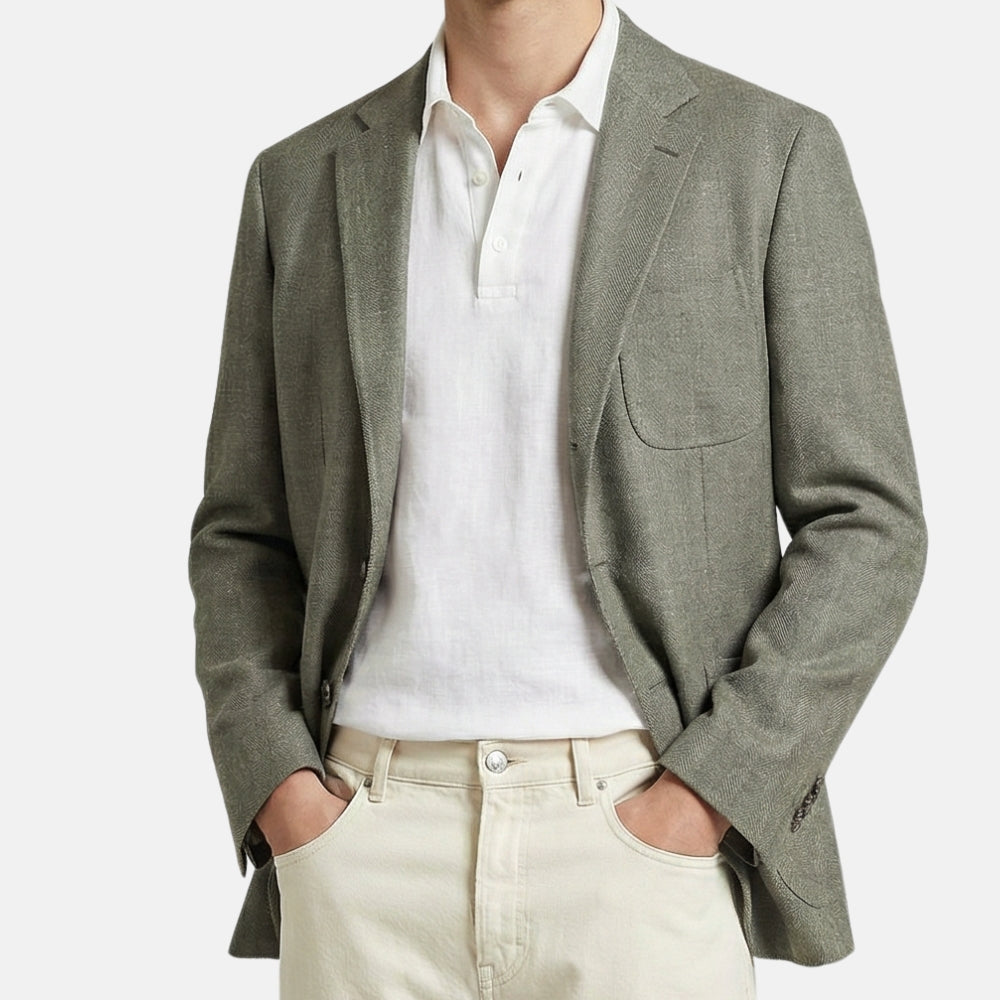 Green Blazer Wool/Linen/Silk (EU 50)