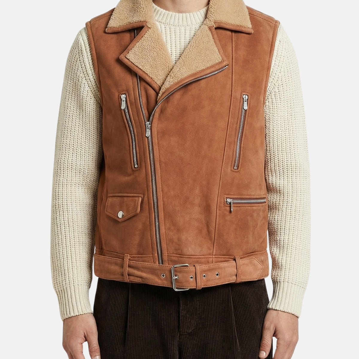 Brown Shearling Vest (M)