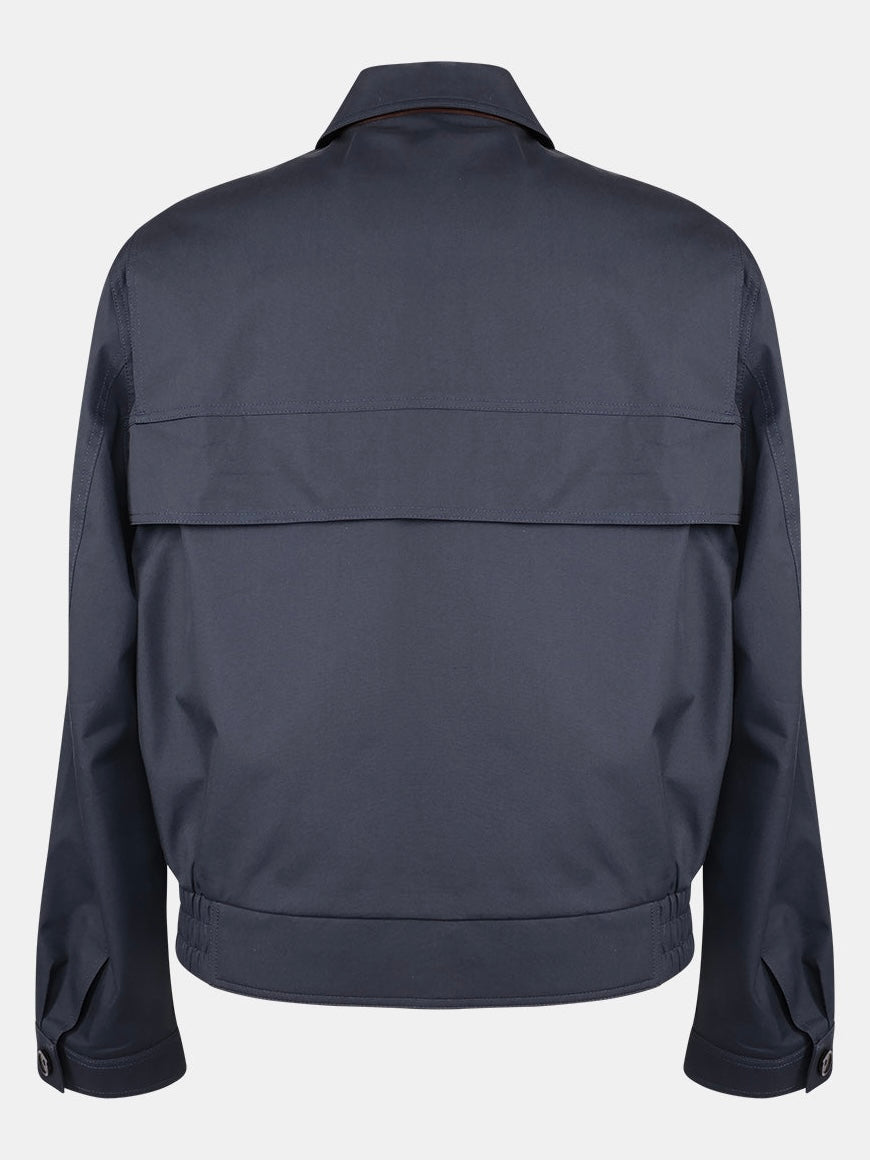 Navy Mavis Cotton/Silk Bomber