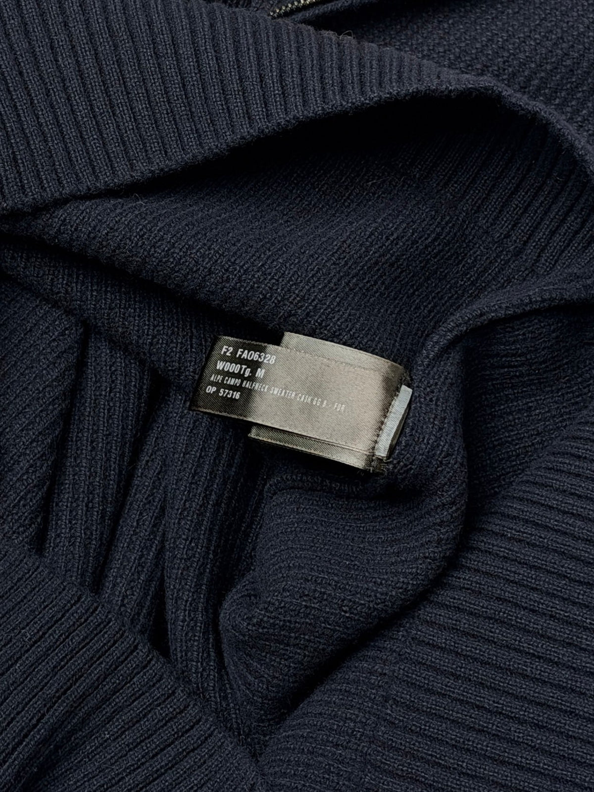 Navy Castorino Baby Cashmere Half-Zip Bomber