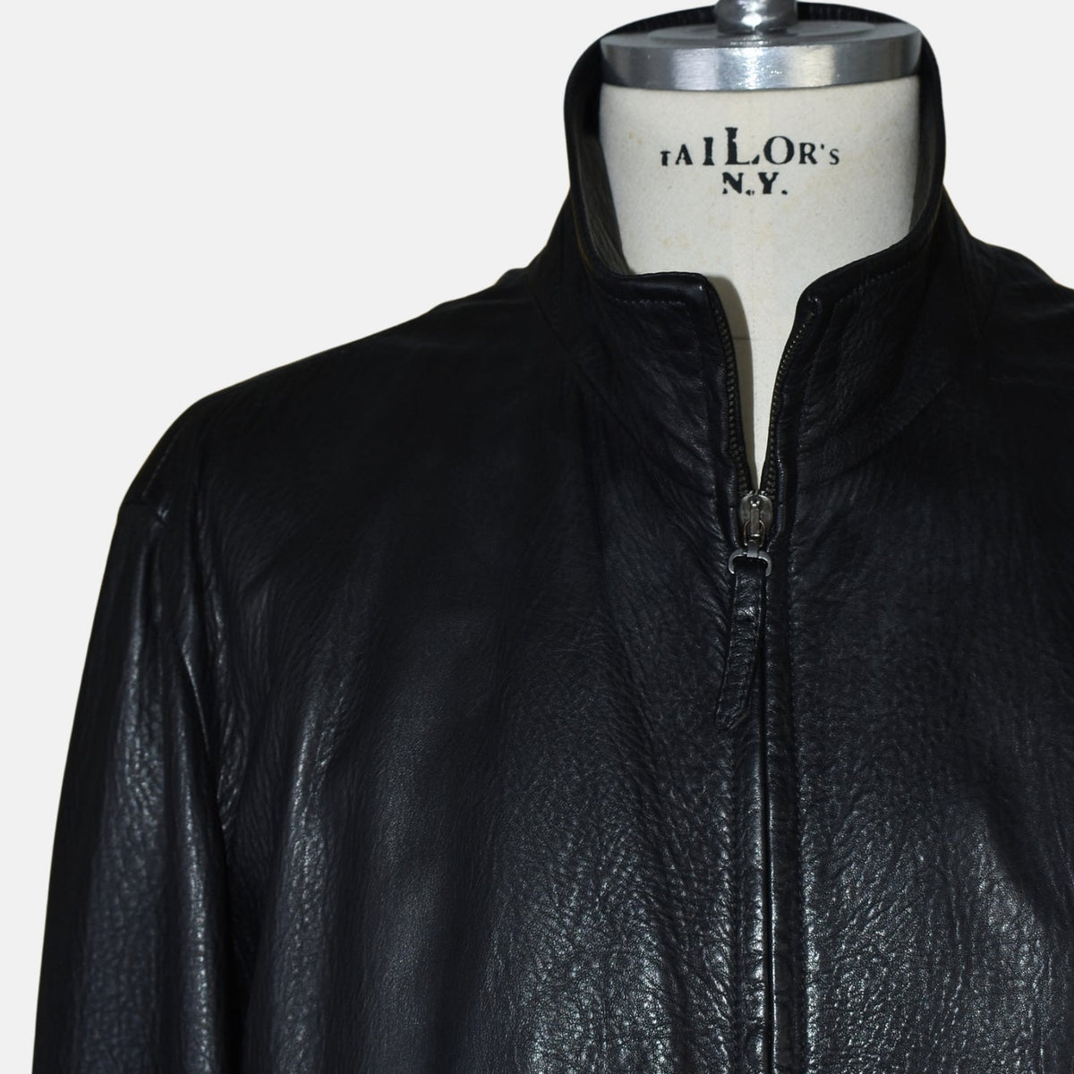 Black Leather Zip Jacket