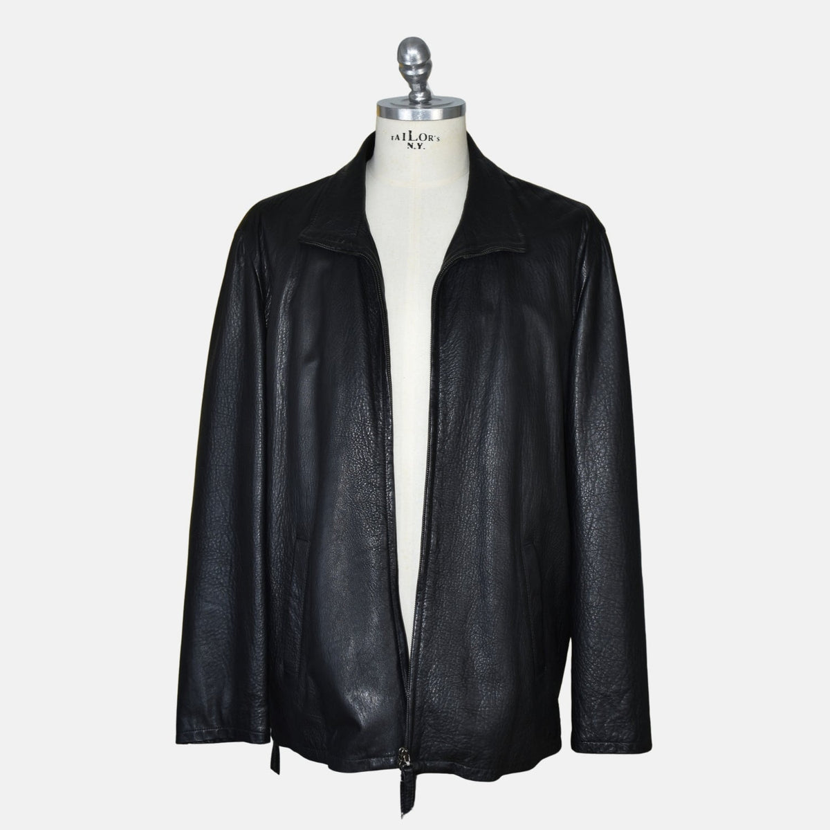 Black Leather Zip Jacket