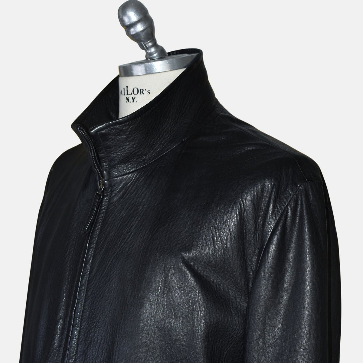 Black Leather Zip Jacket
