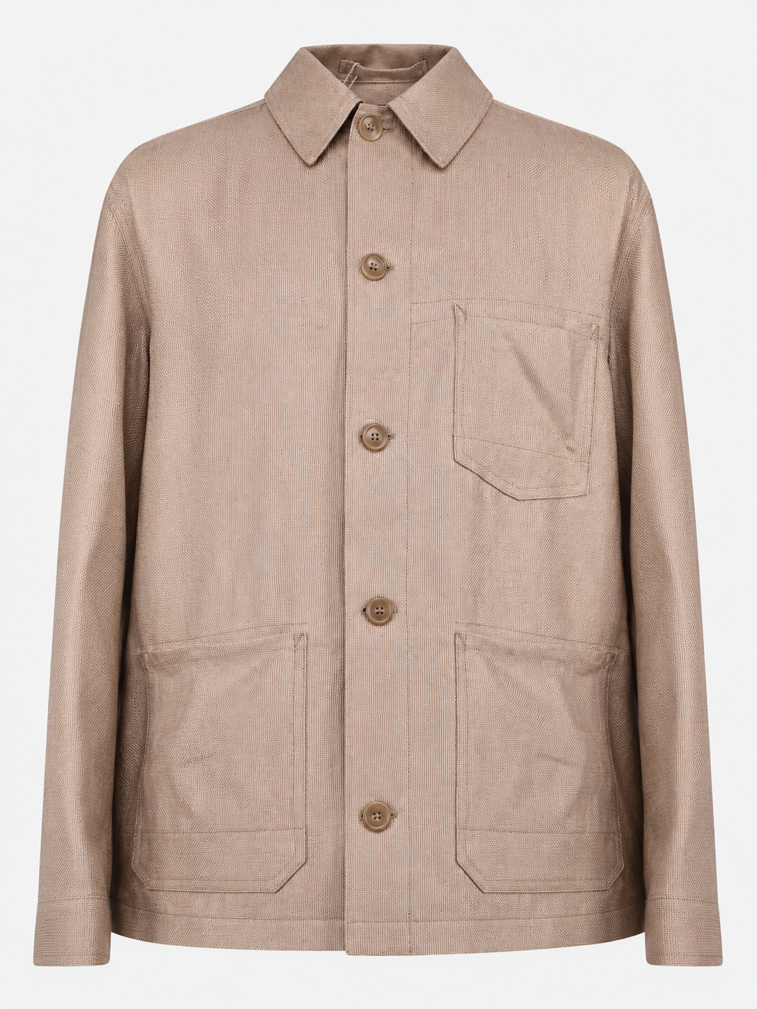 Beige Burnham Linen Cotton Silk Jacket