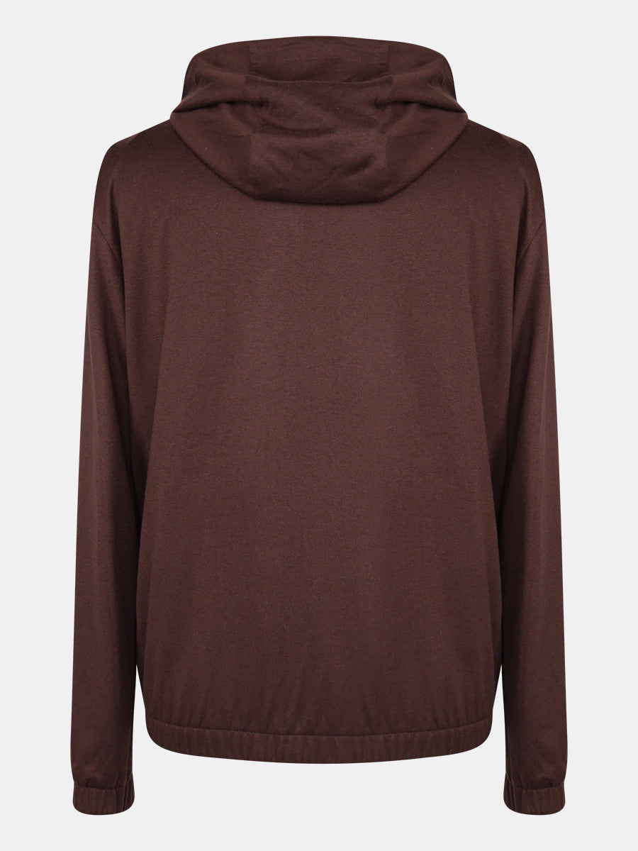 Purple Reversible Hooded Cashmere Bomber