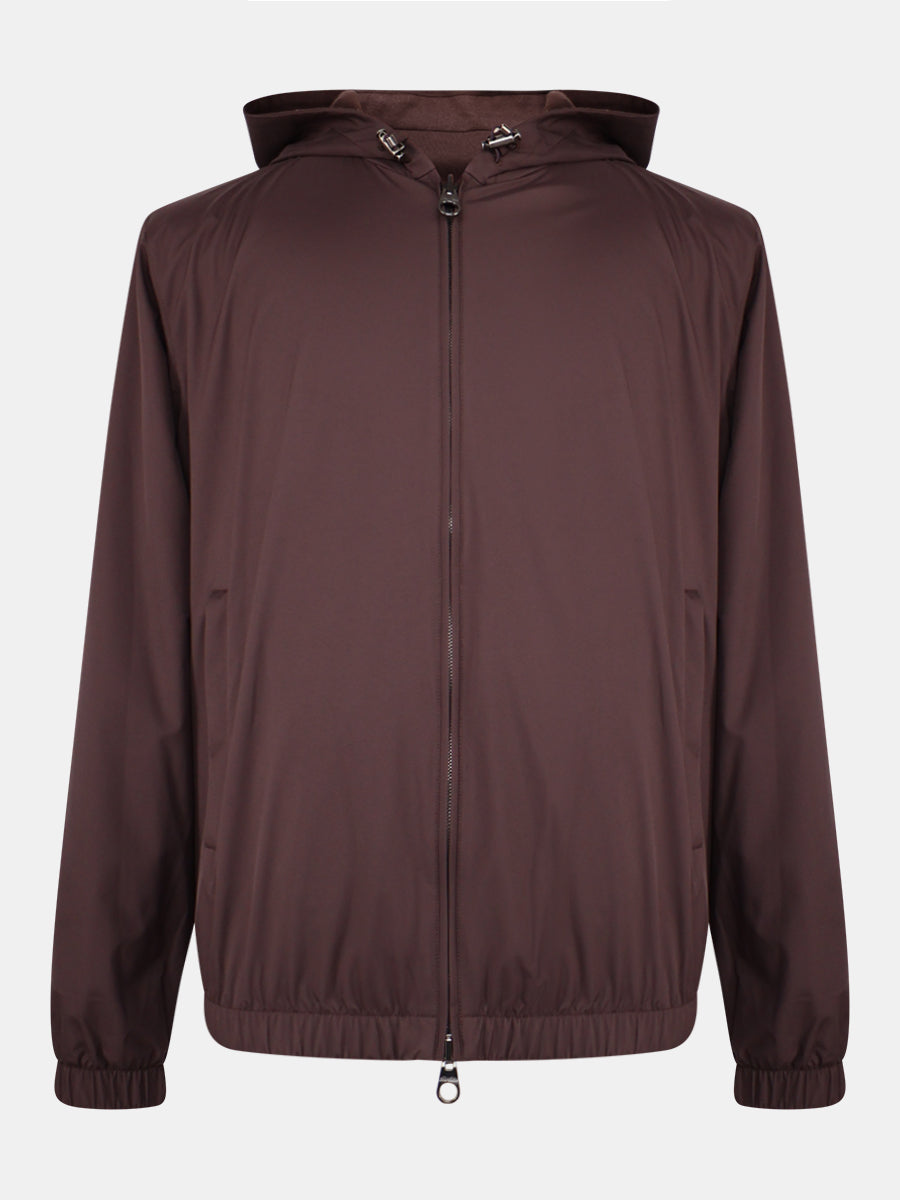 Purple Reversible Hooded Cashmere Bomber