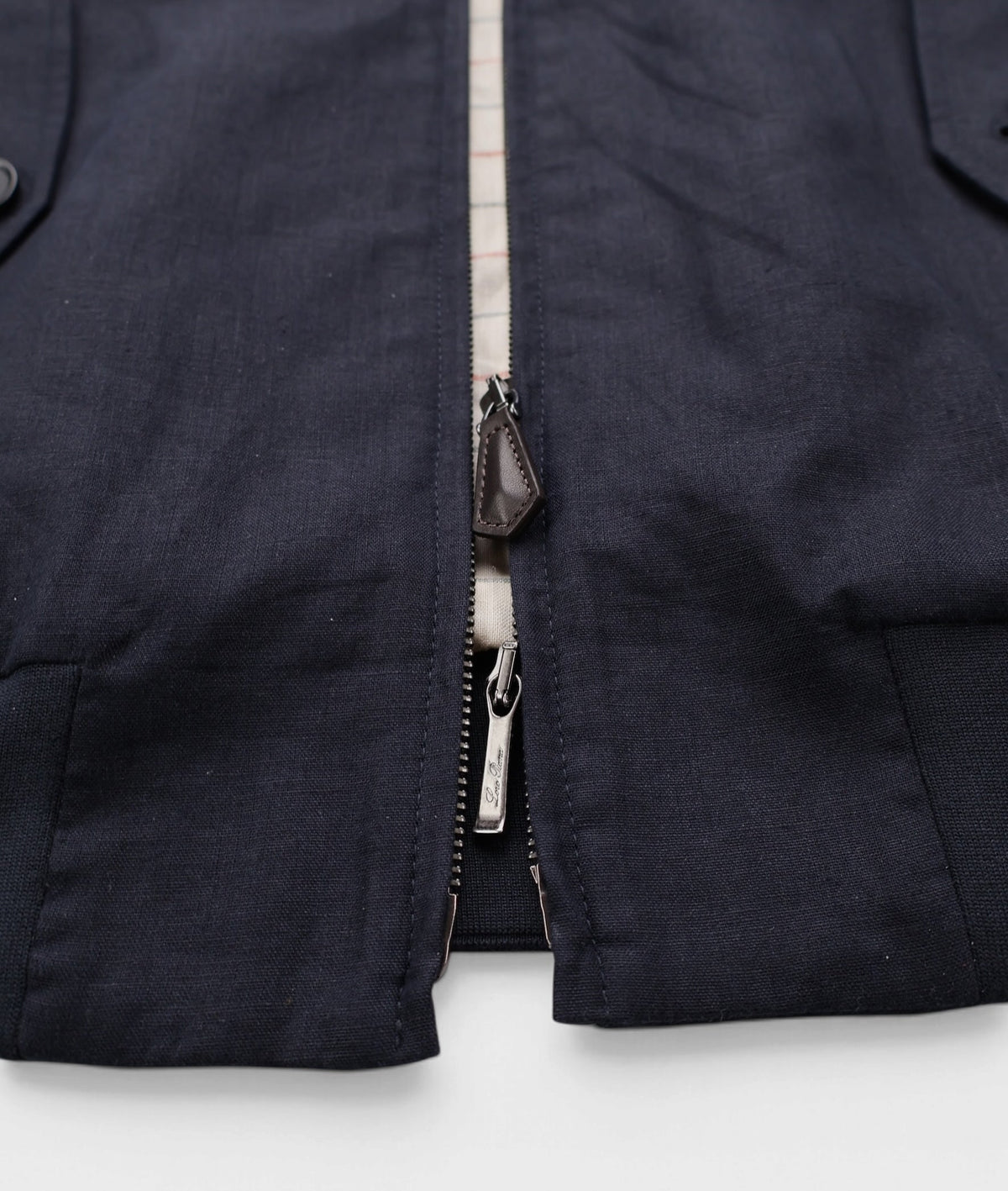 Navy Mason Linen Bomber