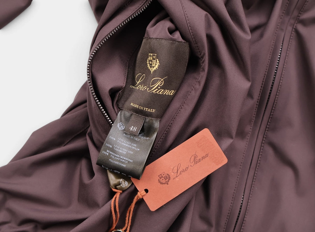 Purple Reversible Hooded Cashmere Bomber