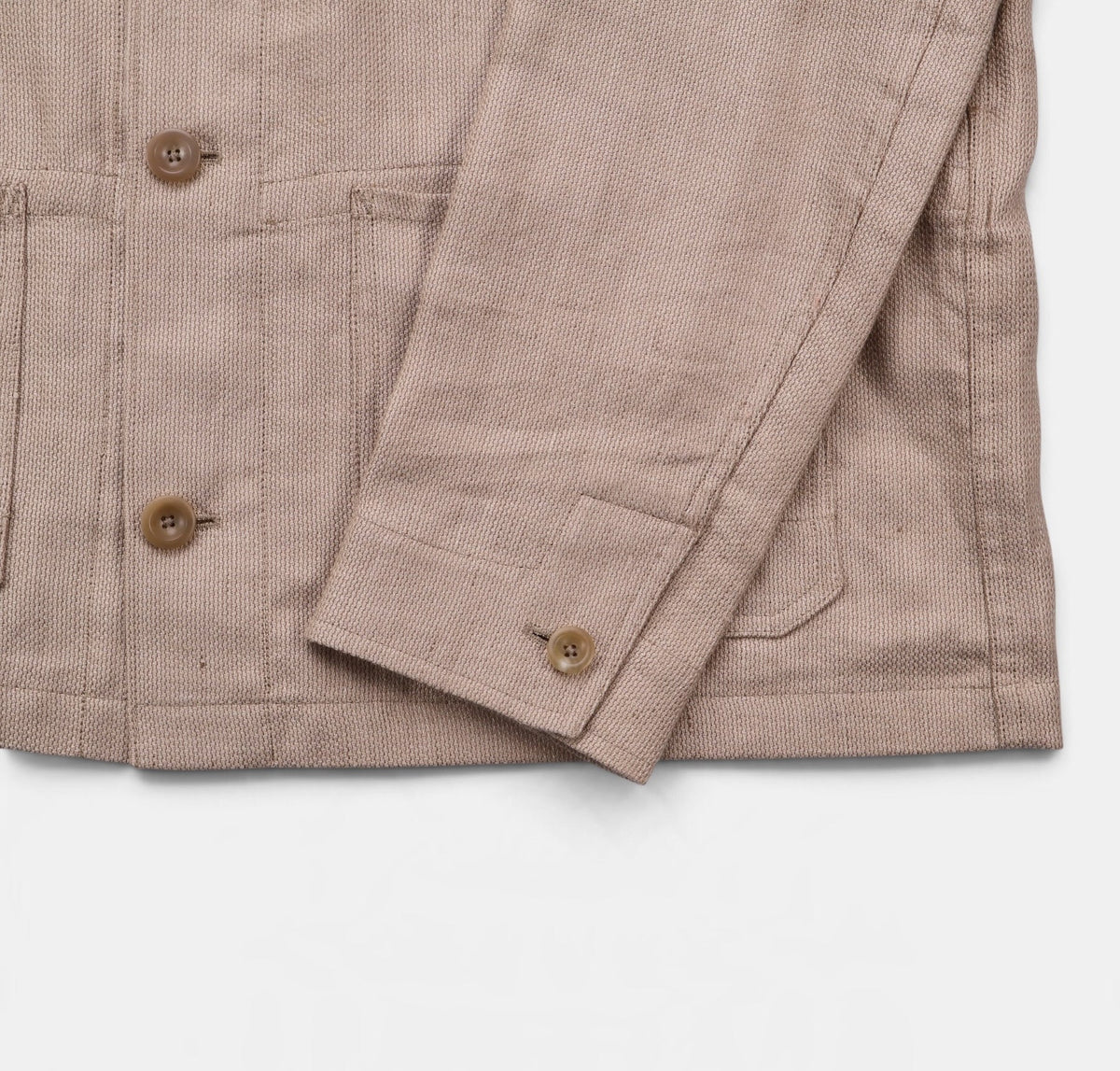 Beige Burnham Linen Cotton Silk Jacket
