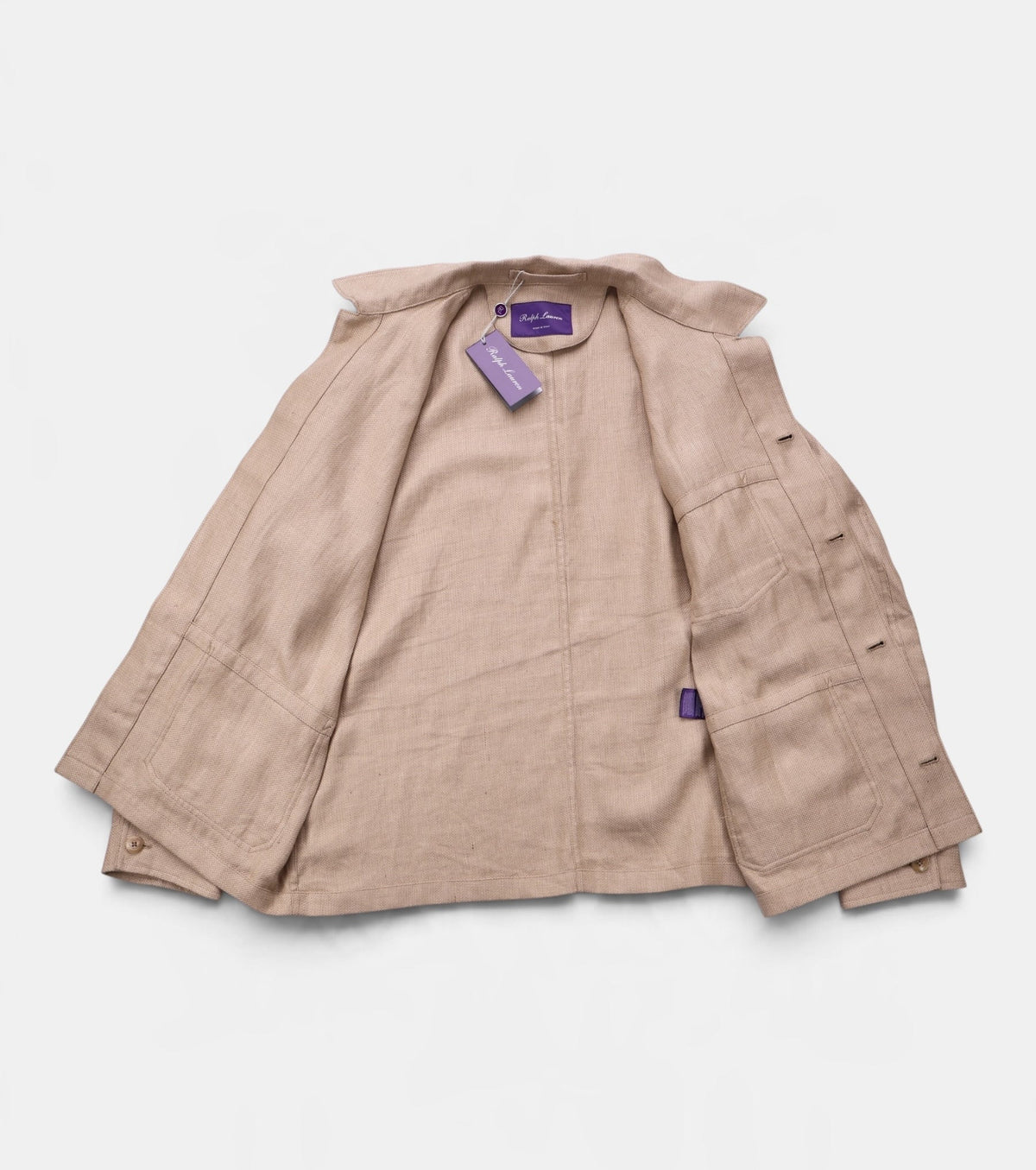 Beige Burnham Linen Cotton Silk Jacket