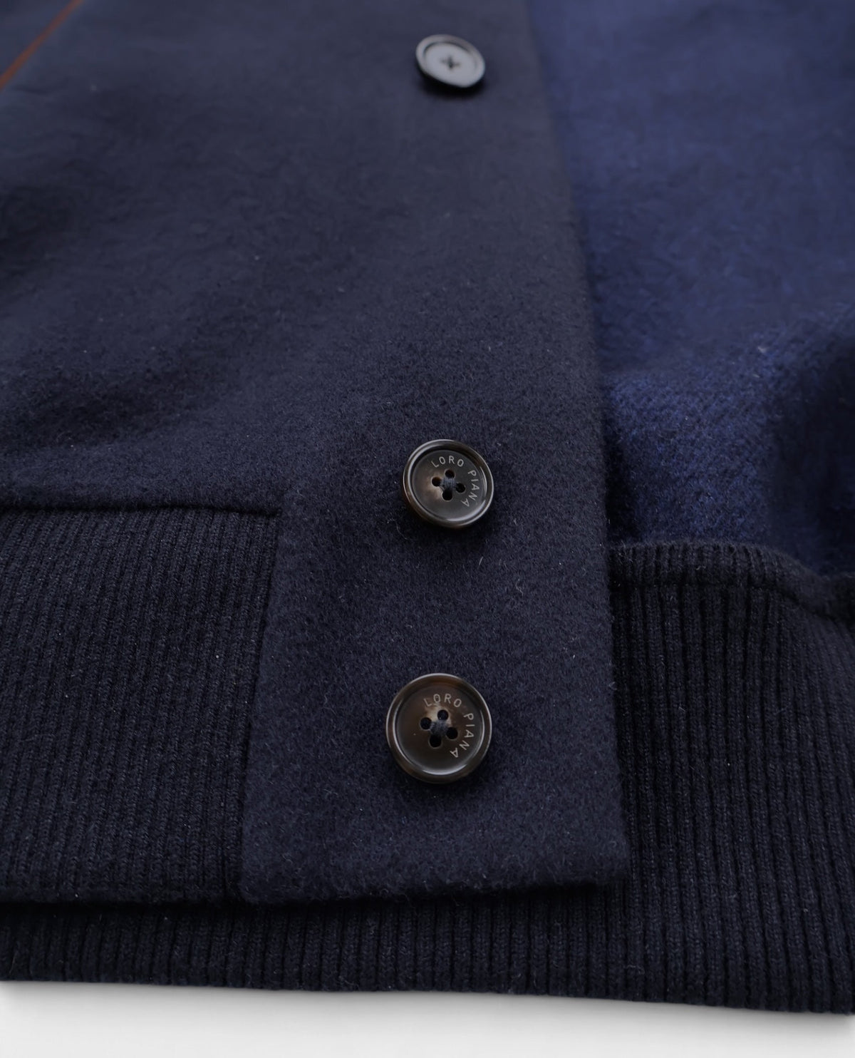 Navy Cashmere Bomber Jacket