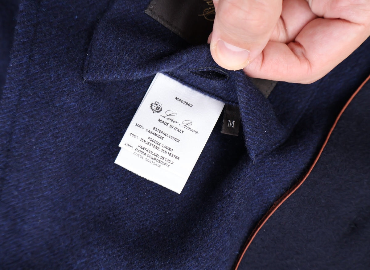 Navy Cashmere Bomber Jacket