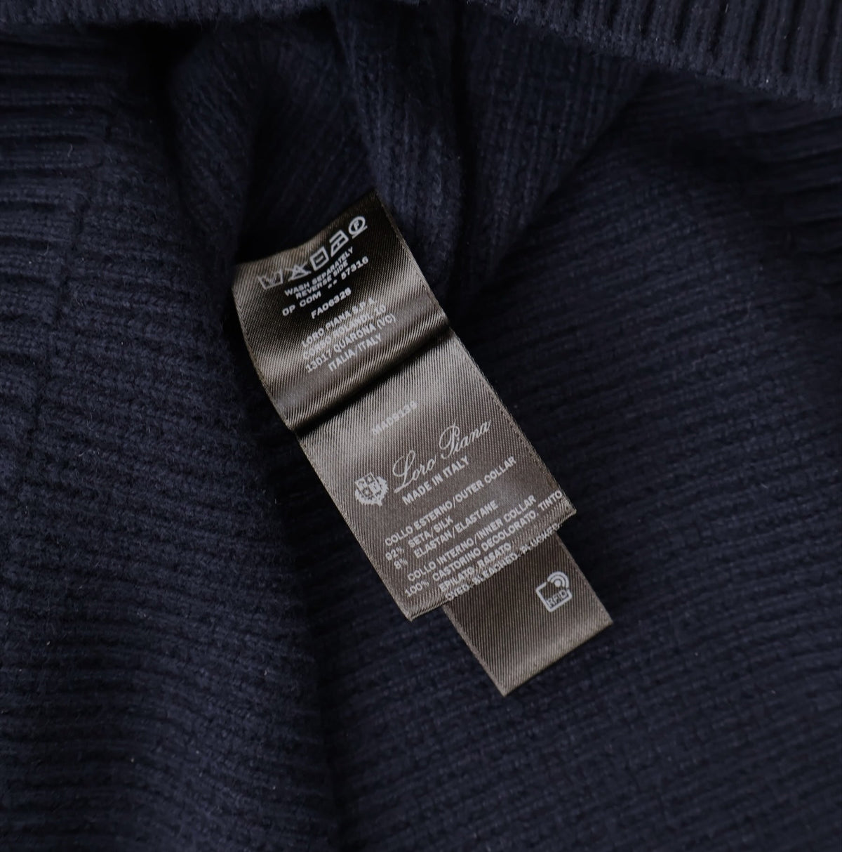 Navy Castorino Baby Cashmere Half-Zip Bomber