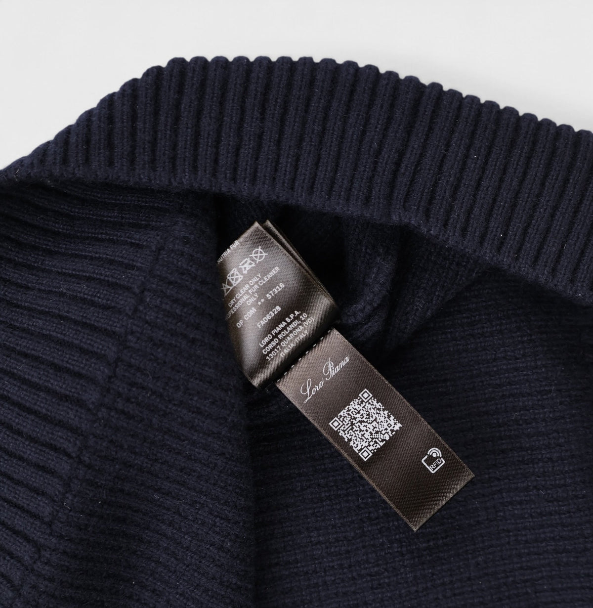 Navy Castorino Baby Cashmere Half-Zip Bomber
