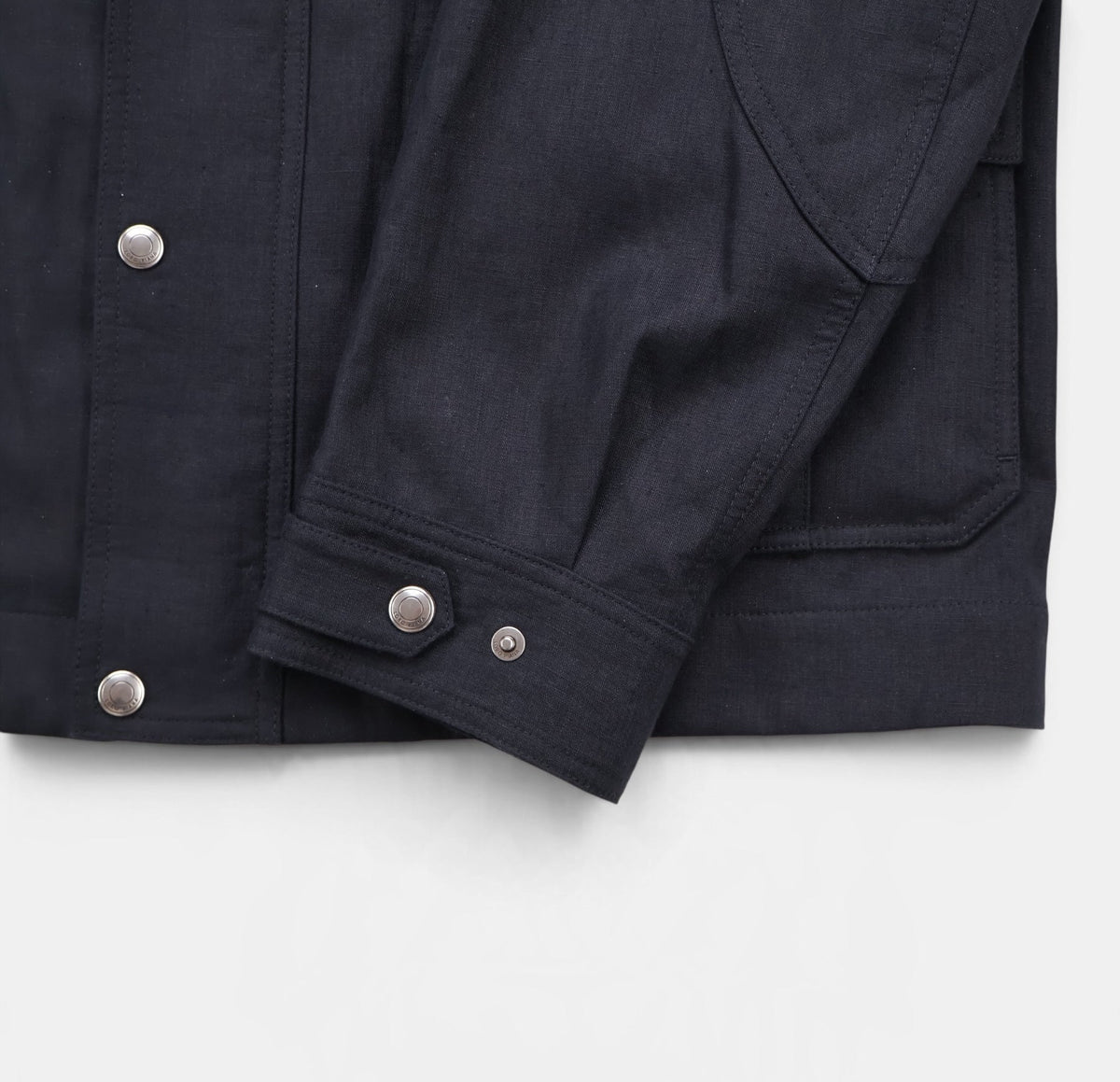 Navy Kody Linen Blouson Jacket