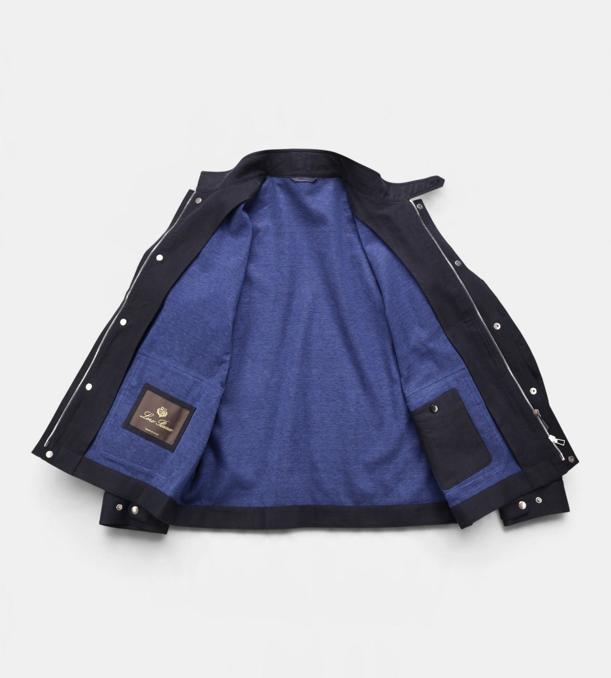Navy Kody Linen Blouson Jacket