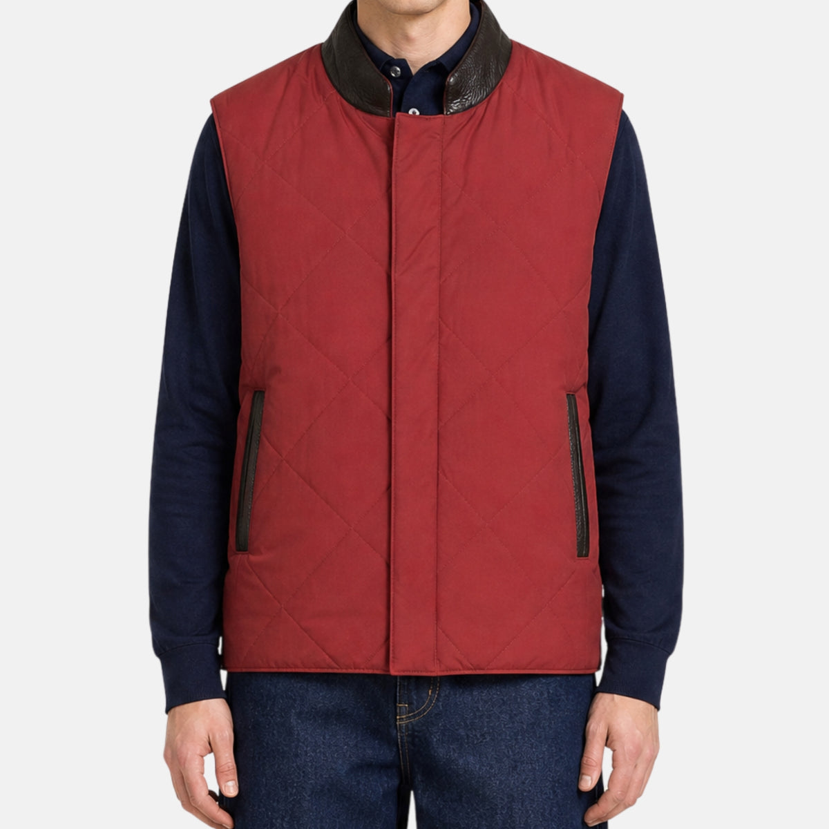 Red Vest made of Nylon/Leather Details (M)