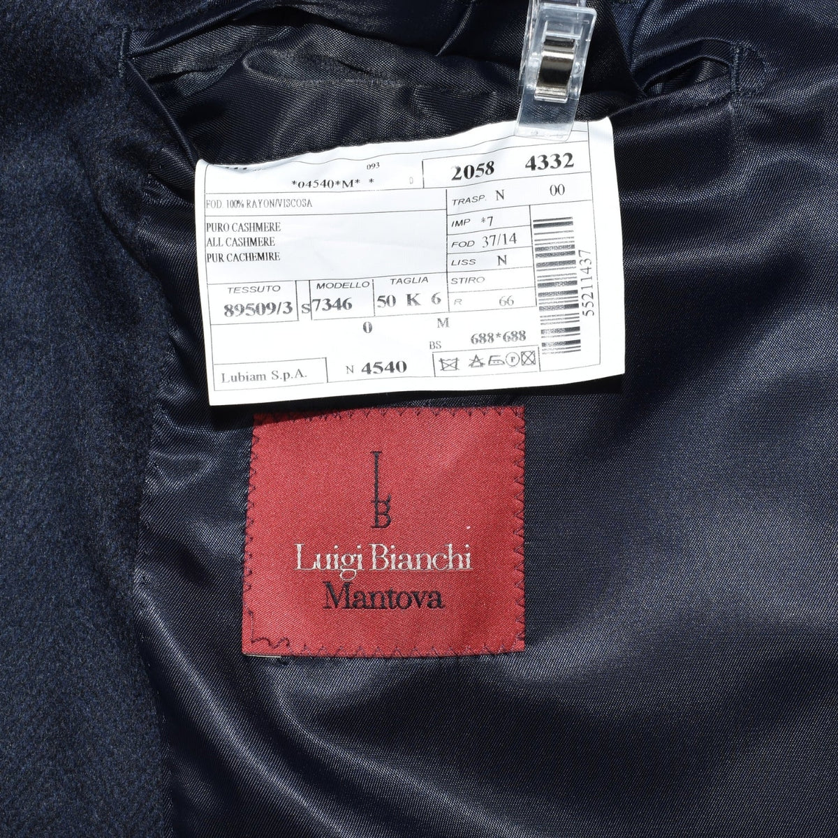 Dark Navy Herringbone Cashmere Coat