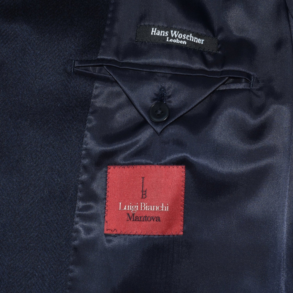 Dark Navy Herringbone Cashmere Coat