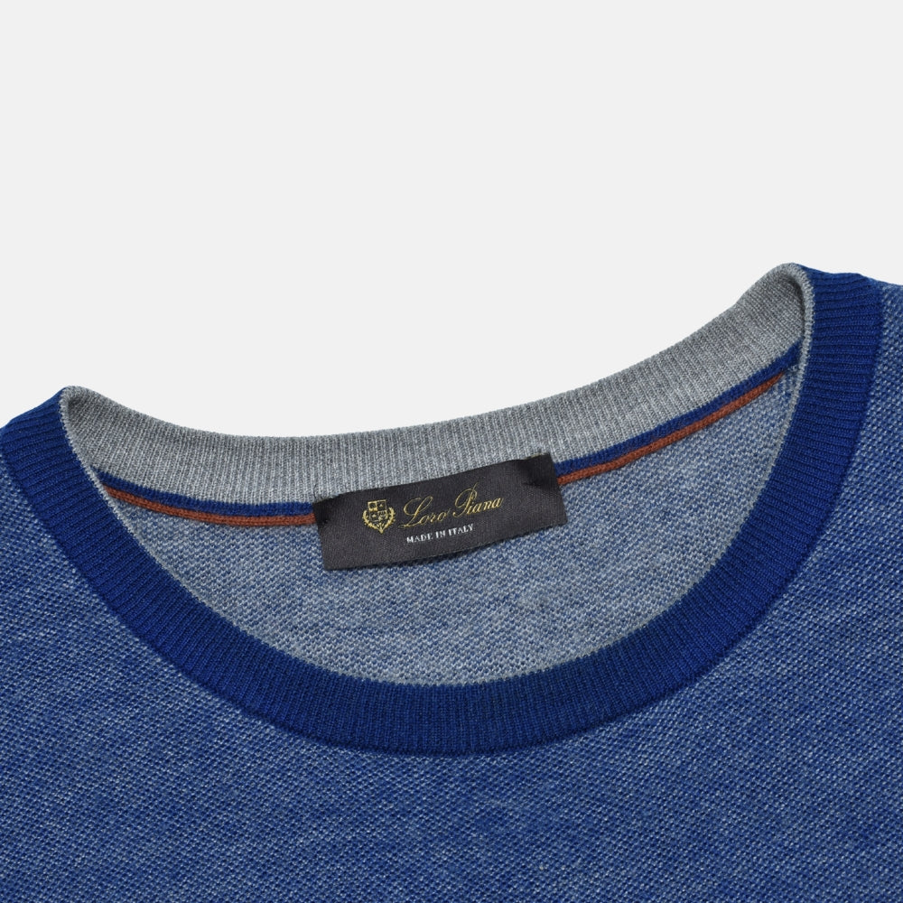 Electric Blue Melange Wool/Cashmere Sweater (EU 56)