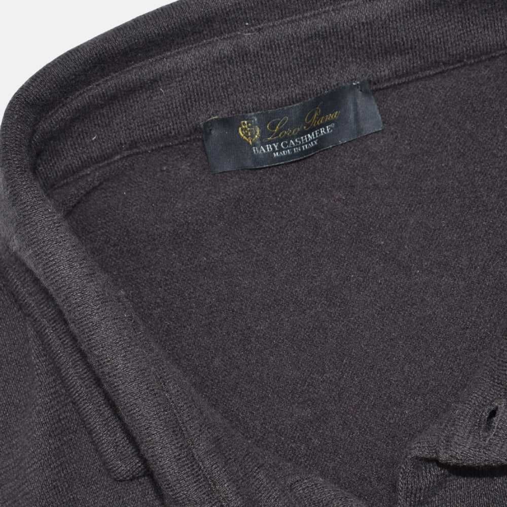 Dark Brown Baby Cashmere Longsleeve Polo (EU 56)