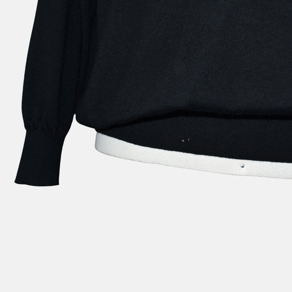 Black Cashmere Longsleeve Polo (EU 58)