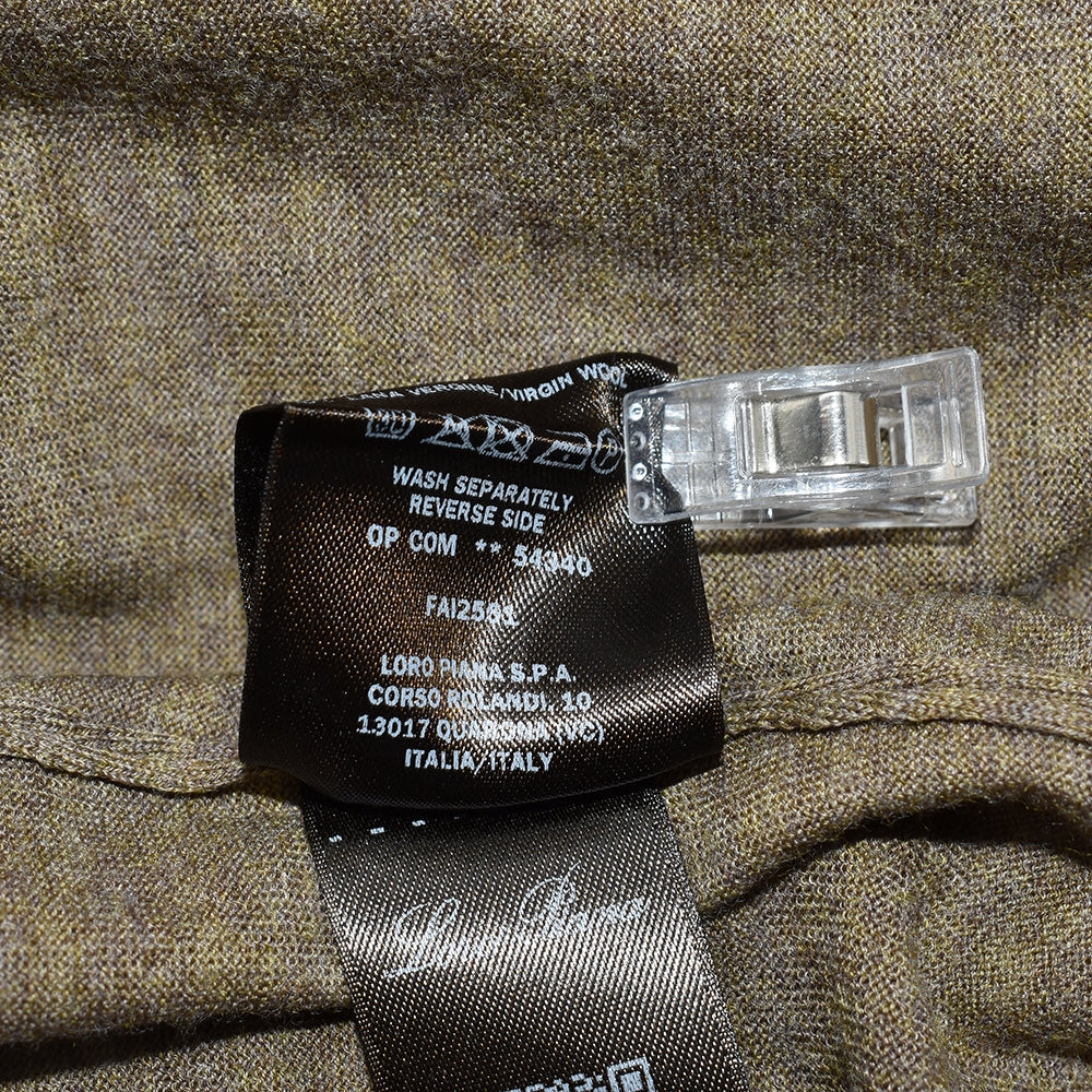 Taupe Melange Virgin Wool Longsleeve Polo (EU 48)