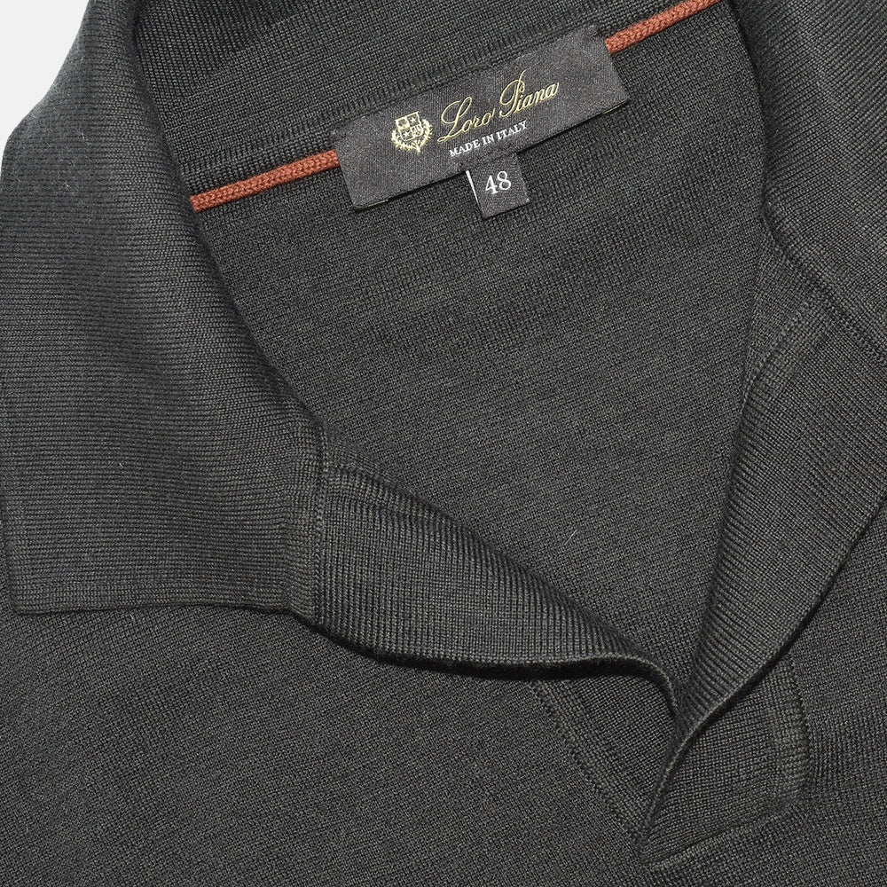 Khaki Virgin Wool Polo-Sweater (EU 48)