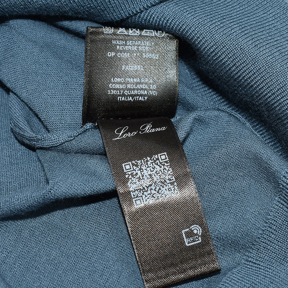 Petrol Virgin Wool Longsleeve Polo (EU 48)