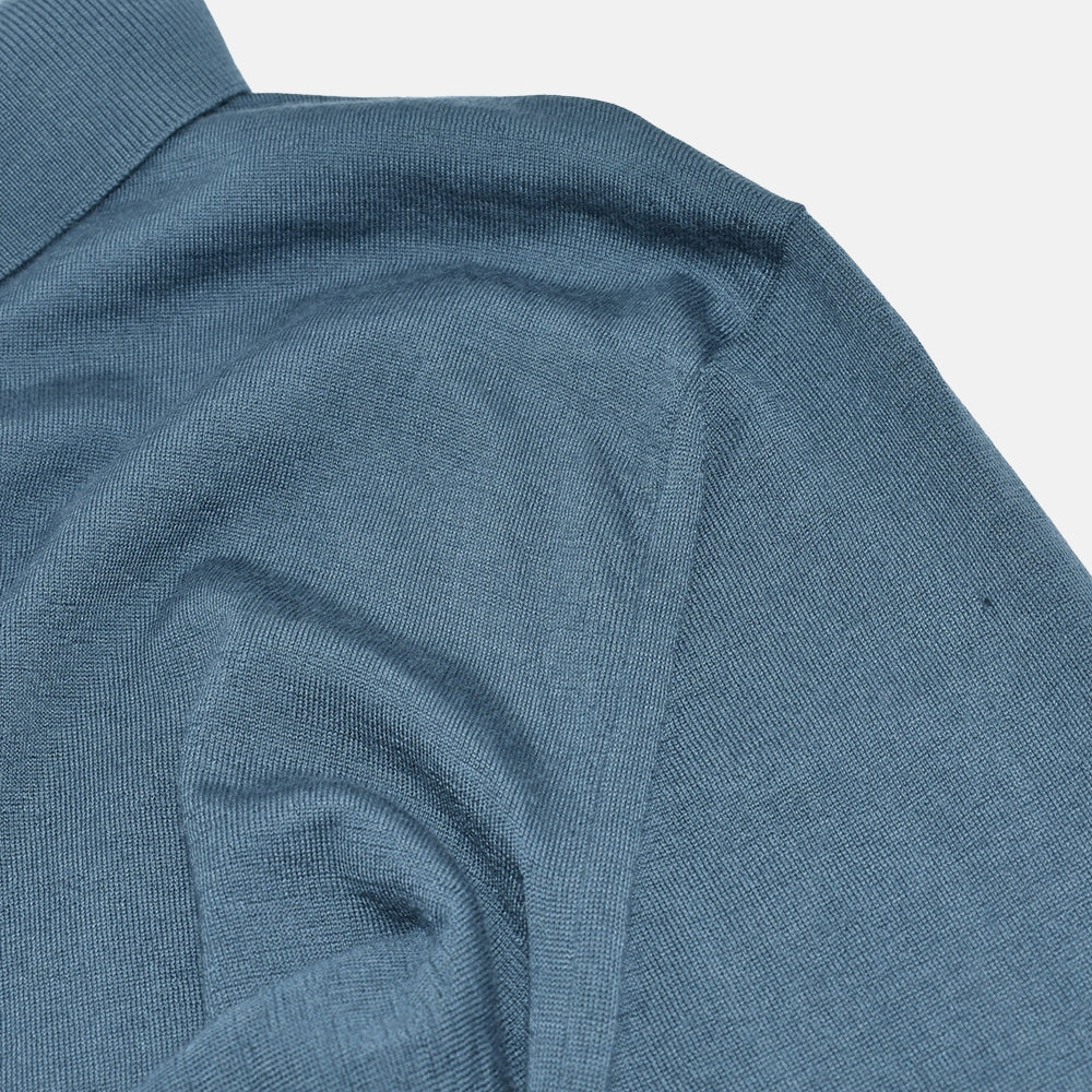 Petrol Virgin Wool Longsleeve Polo (EU 52)