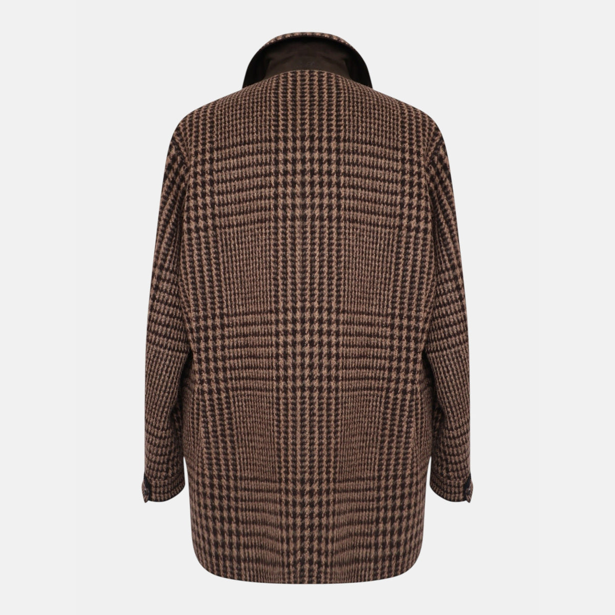 Loro Piana Alpaca Houndstooth Overcoat Brown (M)