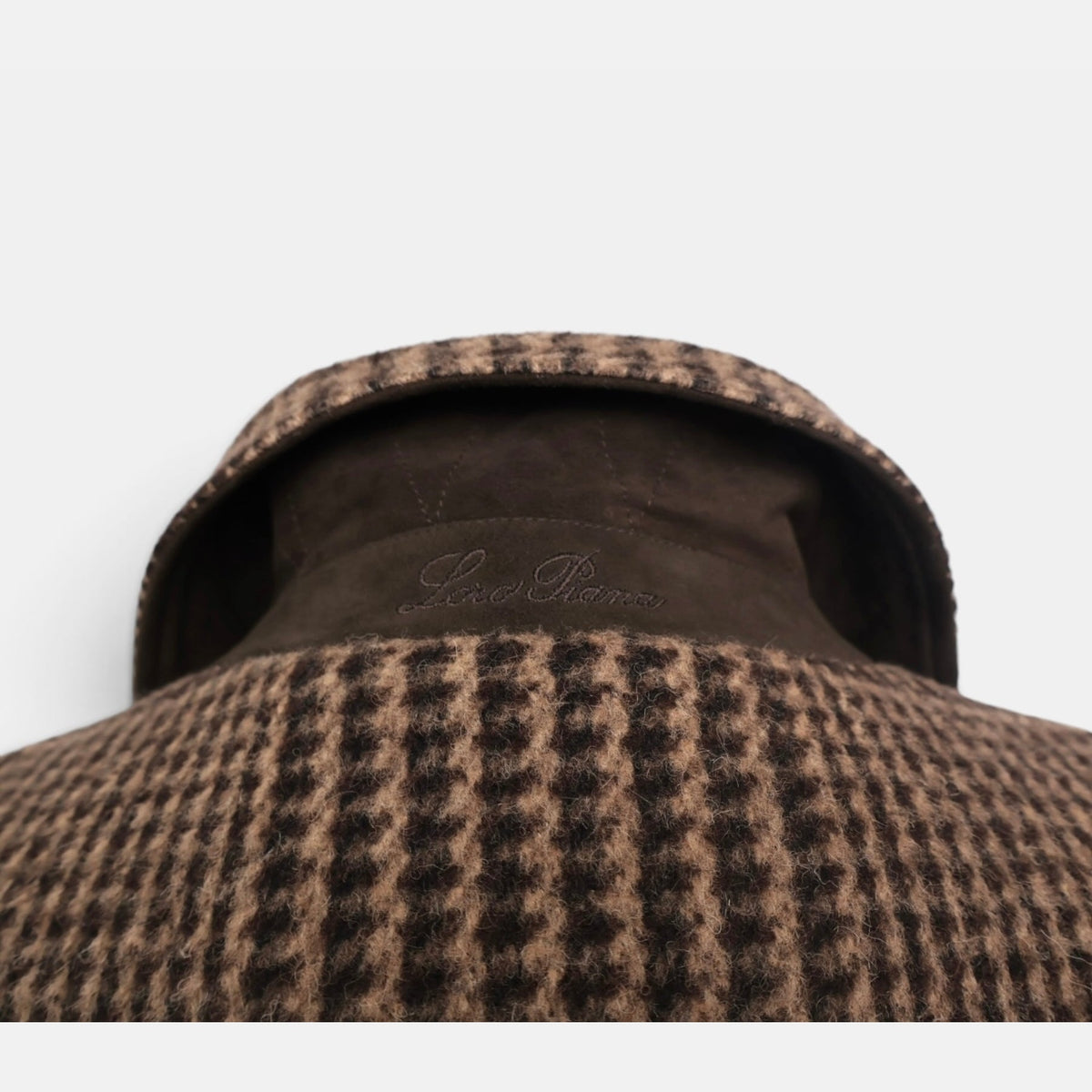 Loro Piana Alpaca Houndstooth Overcoat Brown (M)