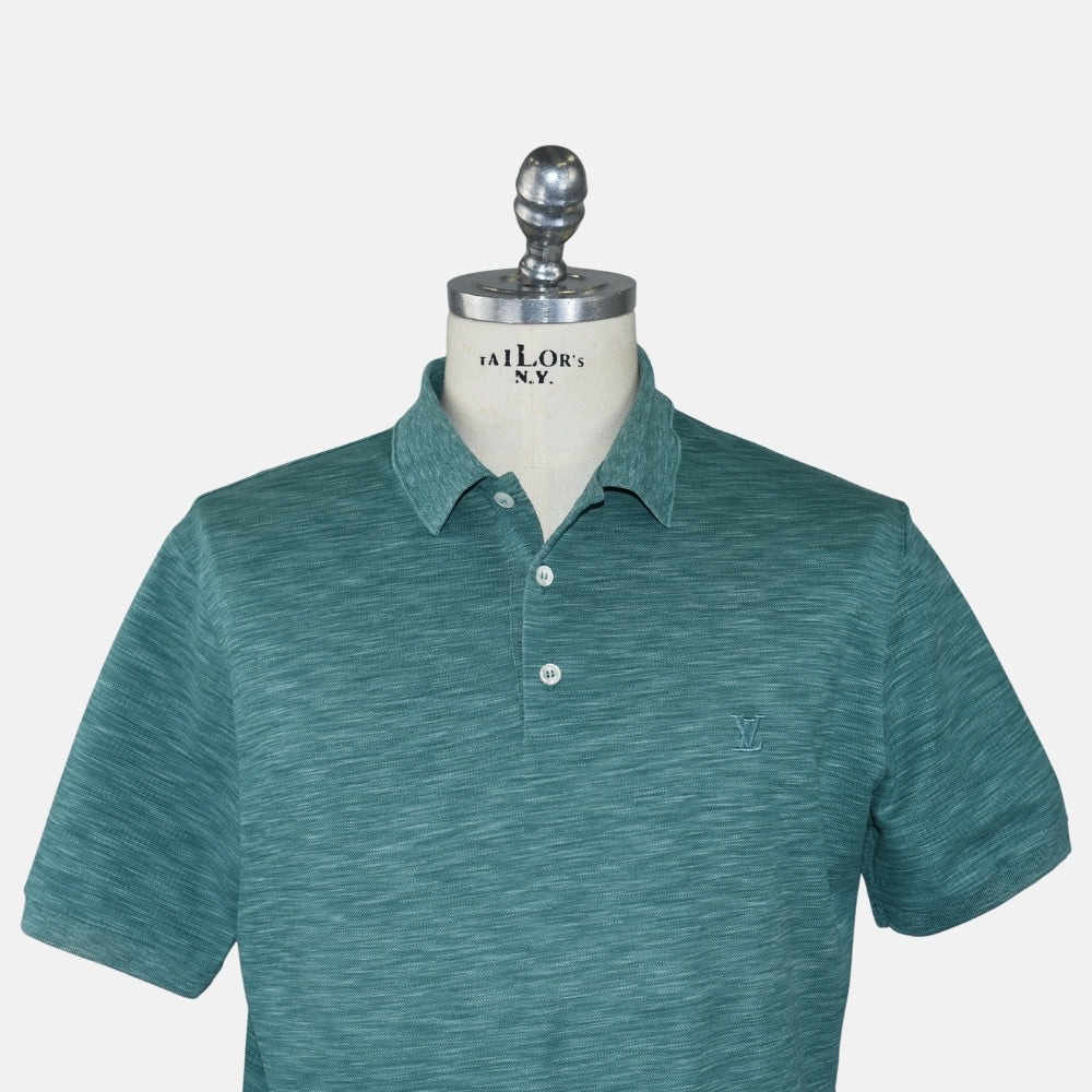 Green Melange Cotton Poloshirt (XL)